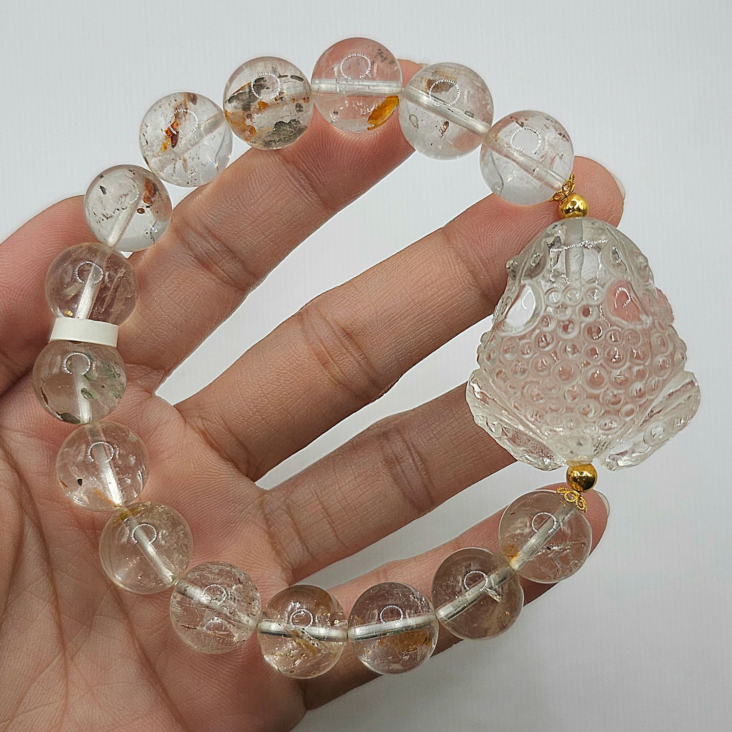 Natural Pyrite Quartz with Toad 18K
