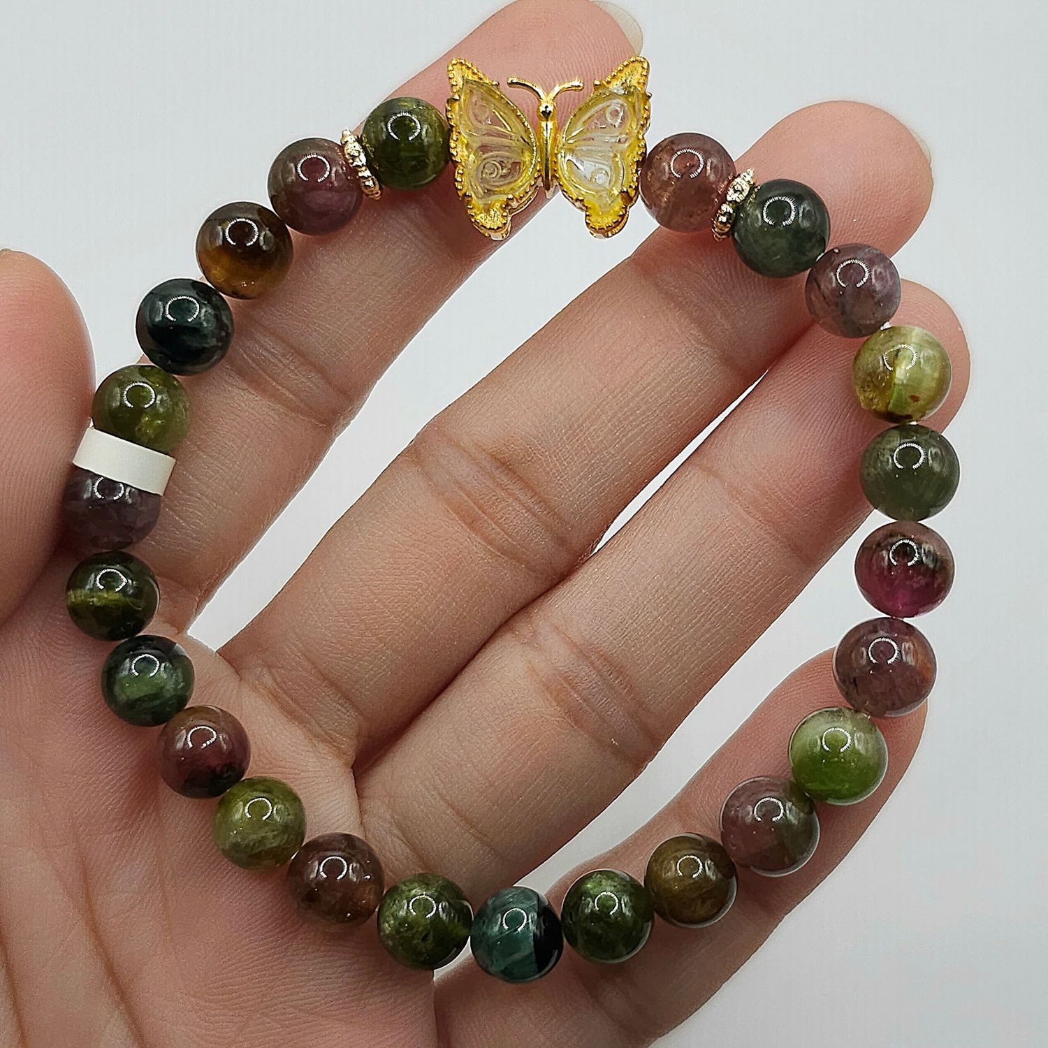 Natural Watermelon Tourmaline with Butterfly