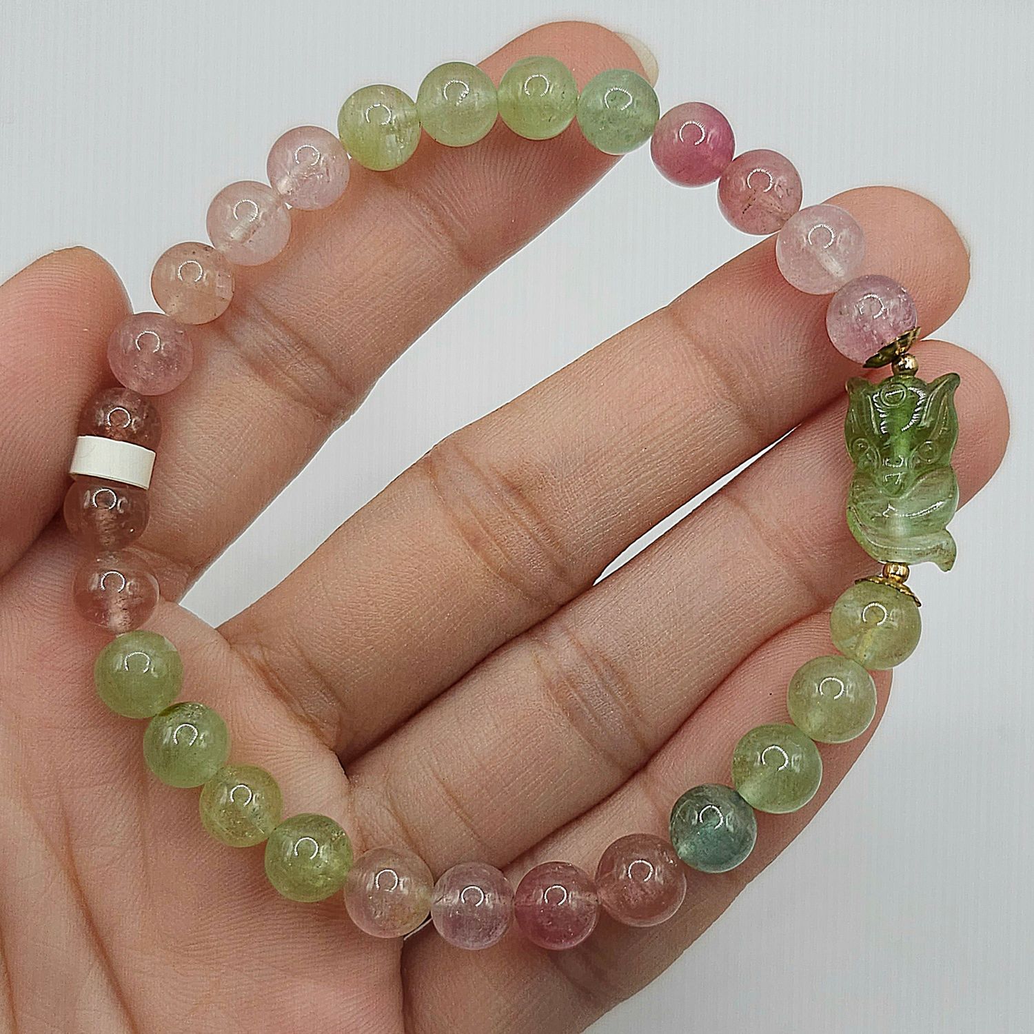 Natural Macaroon Tourmaline with 9 Tail Fox