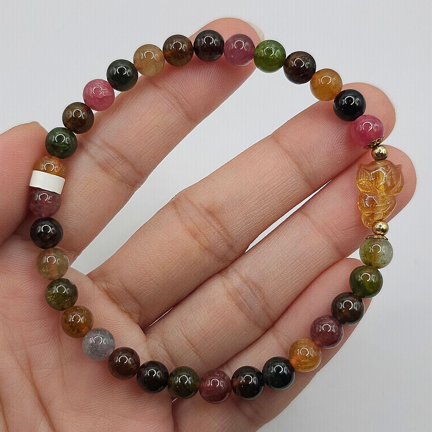 Natural Candy Tourmaline with 9 Tail Fox