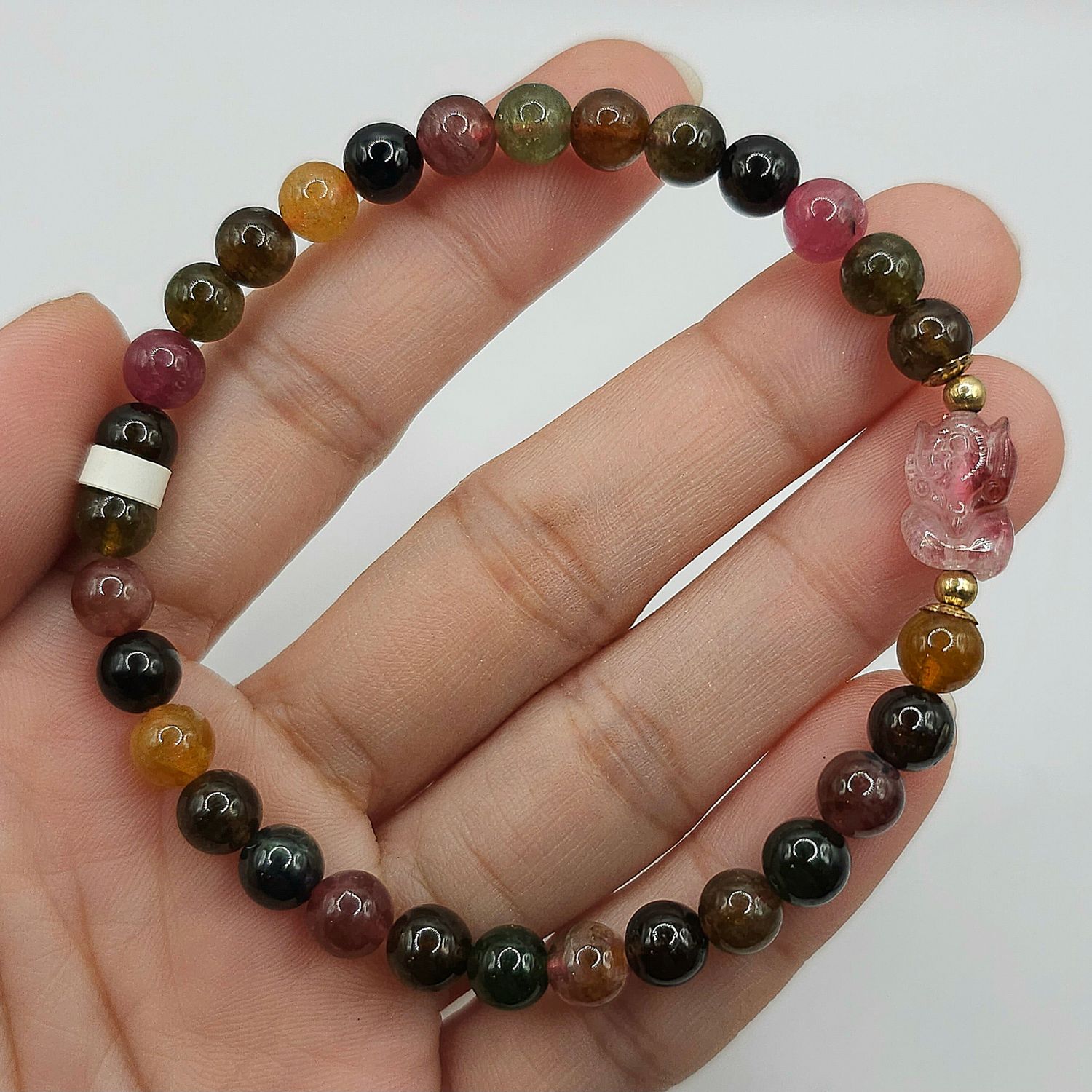 Natural Candy Tourmaline with 9 Tail Fox
