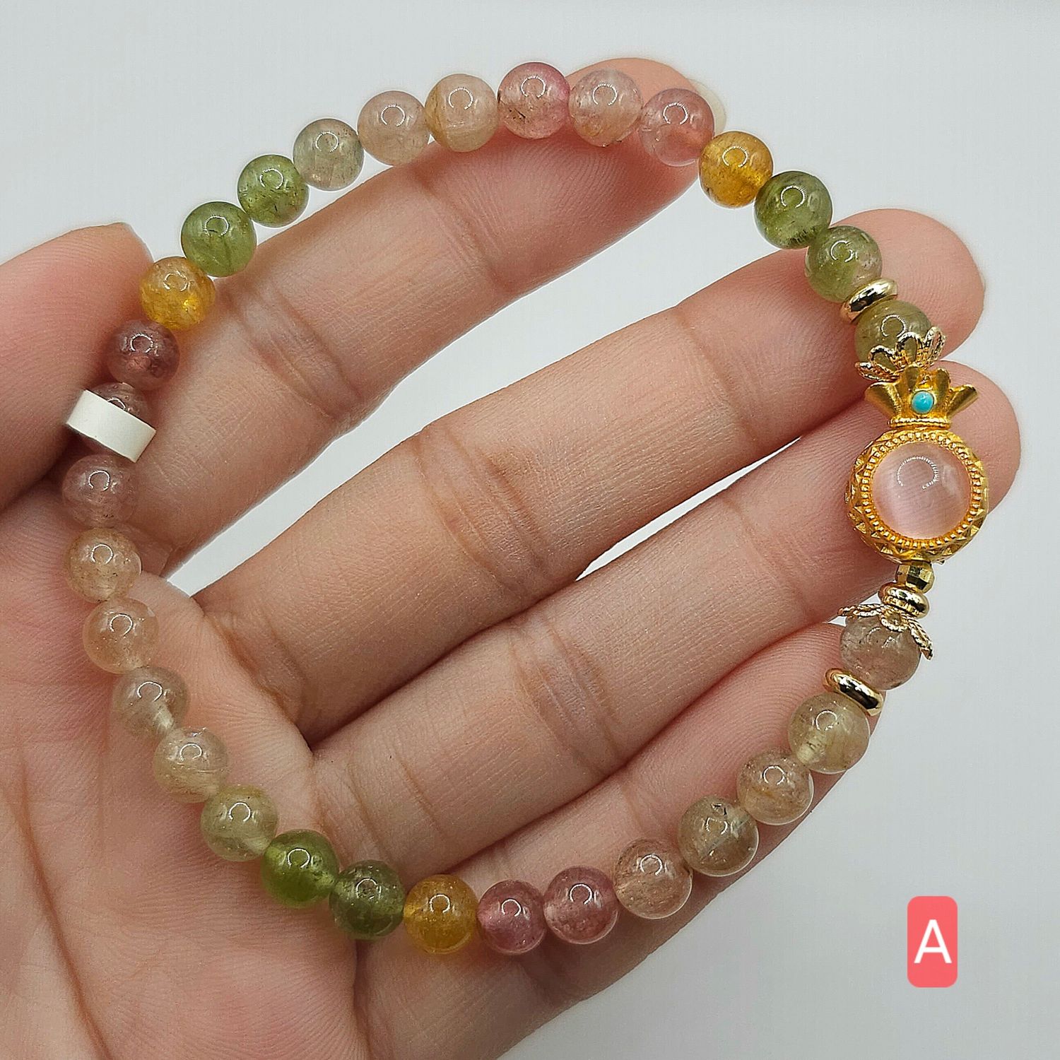 Natural Ice Cream Tourmaline with Money Bag