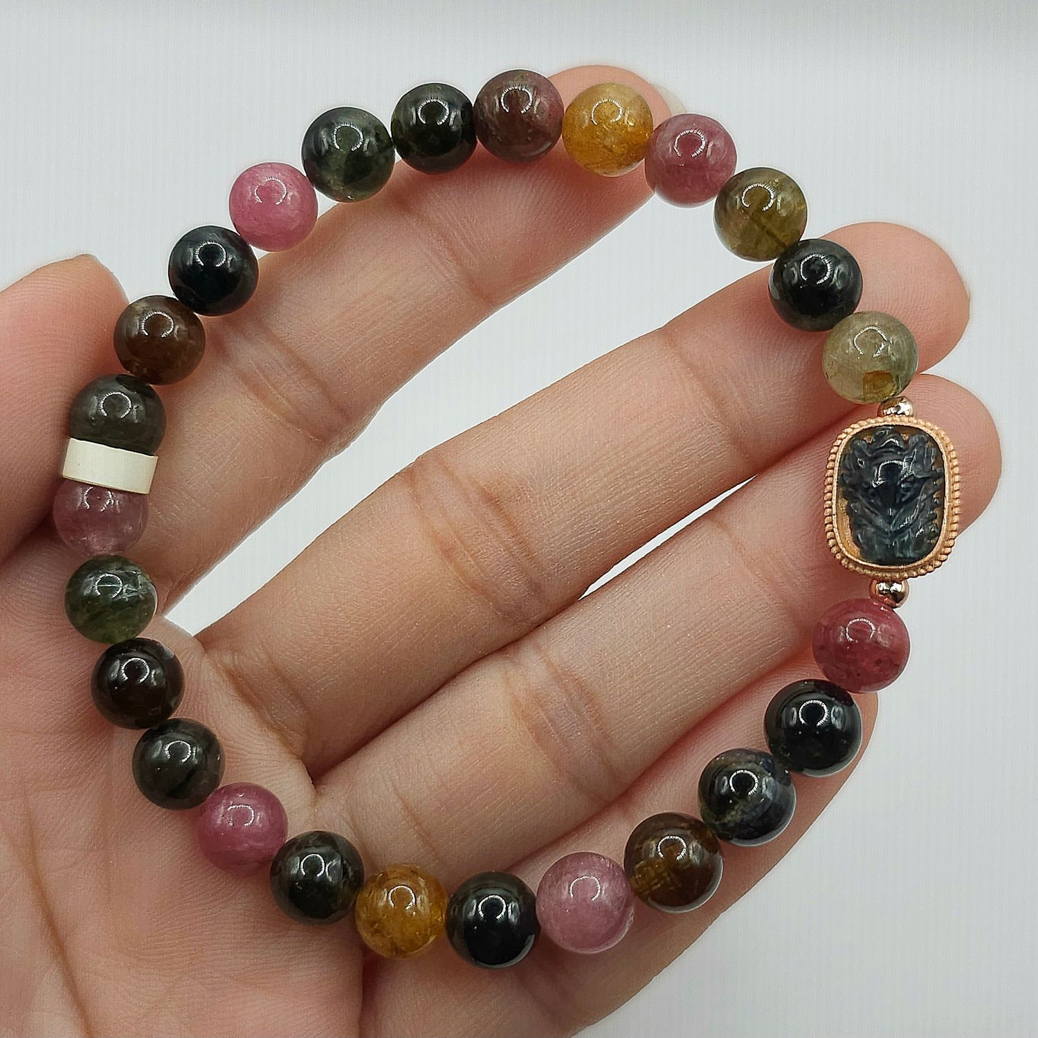 Natural Candy Tourmaline with 9 Tail Fox