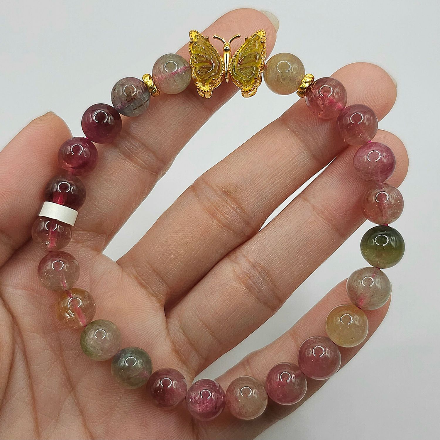 Natural Watermelon Tourmaline with Butterfly