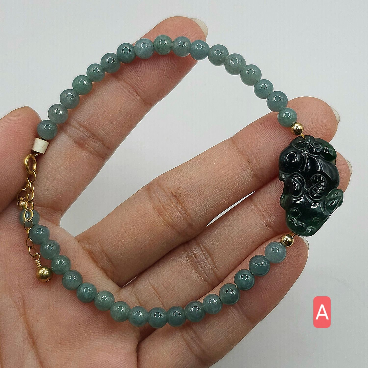 Natural Blue Water Jade with Pixiu