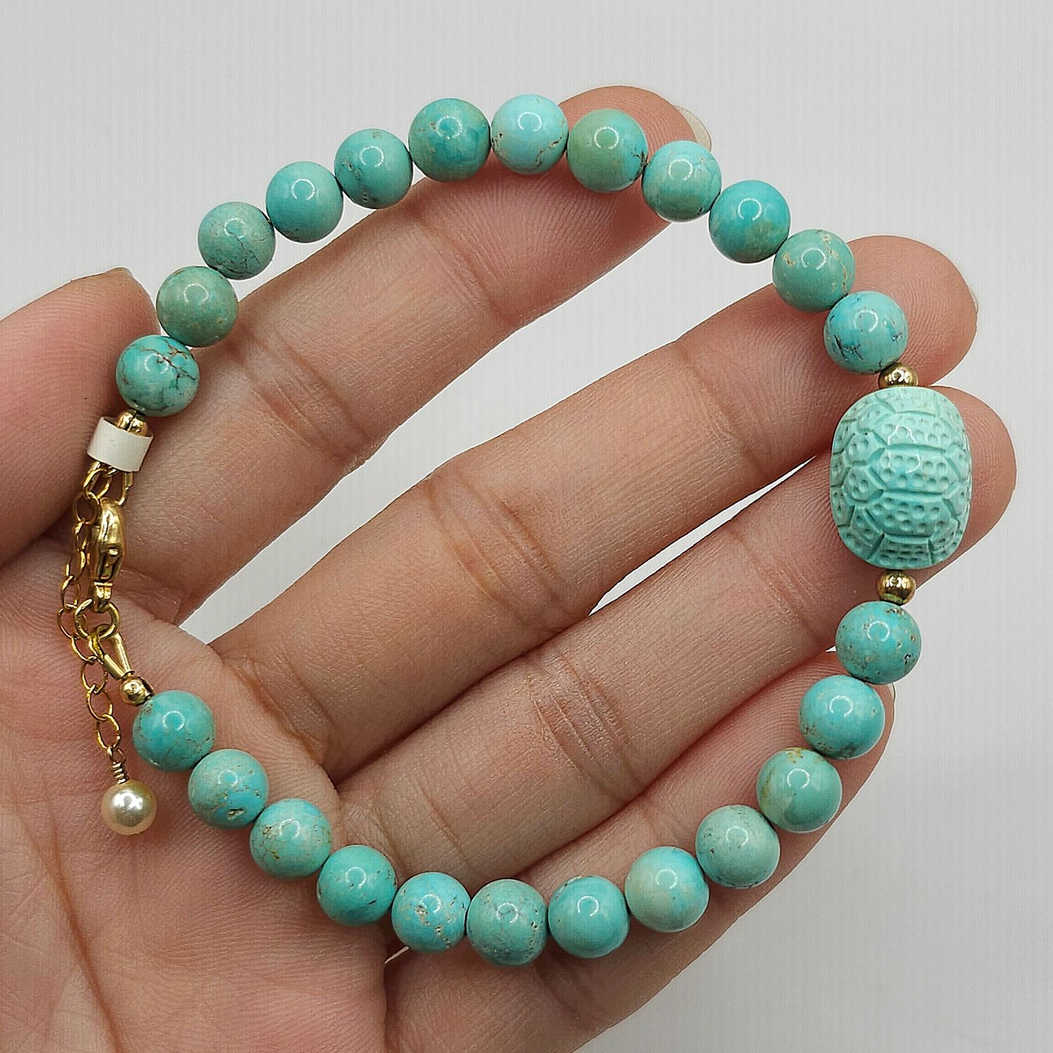 Natural Turquoise with Turtle Back