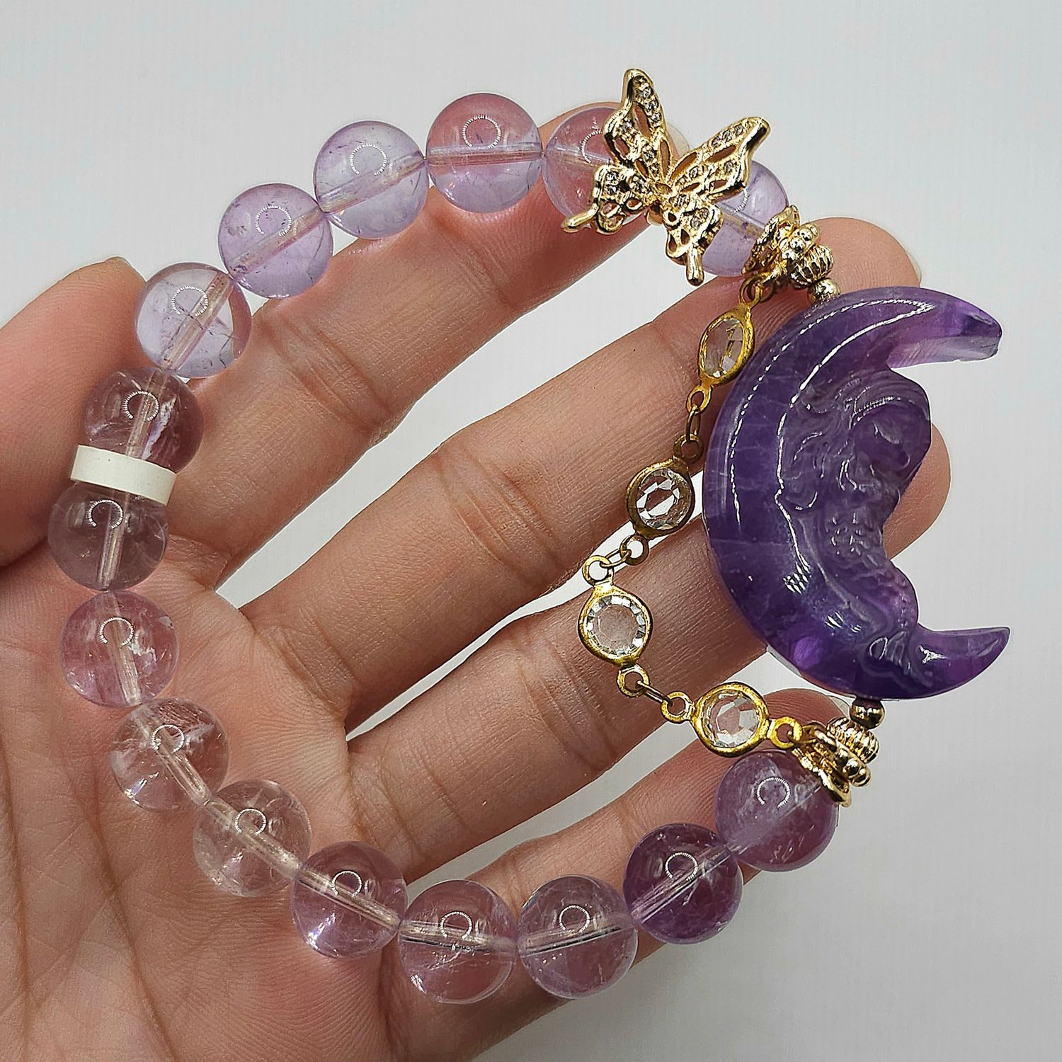 Natural Gradient Amethyst with Mermaid in the Moon