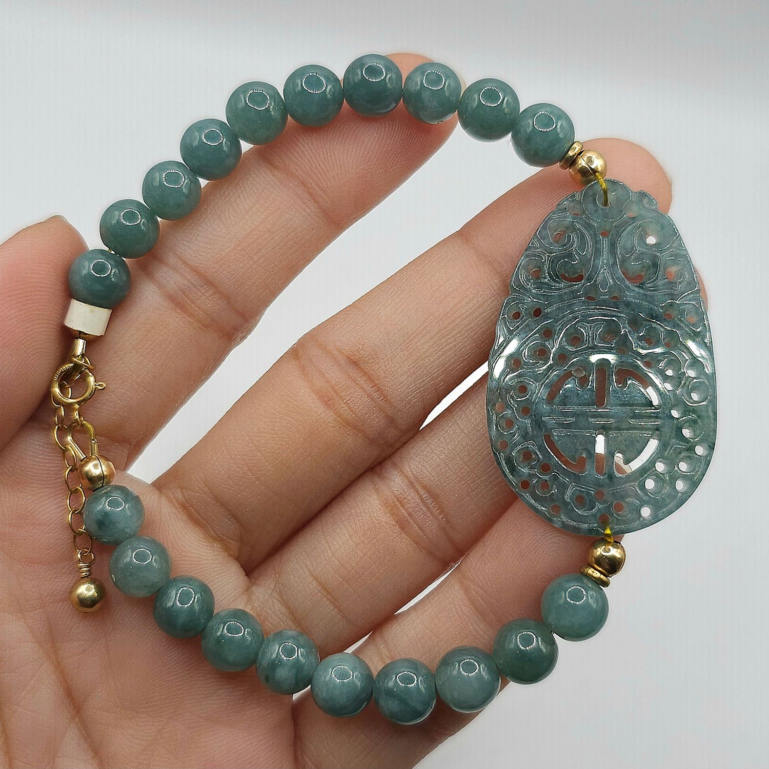 Natural Blue Water Jade Fortune