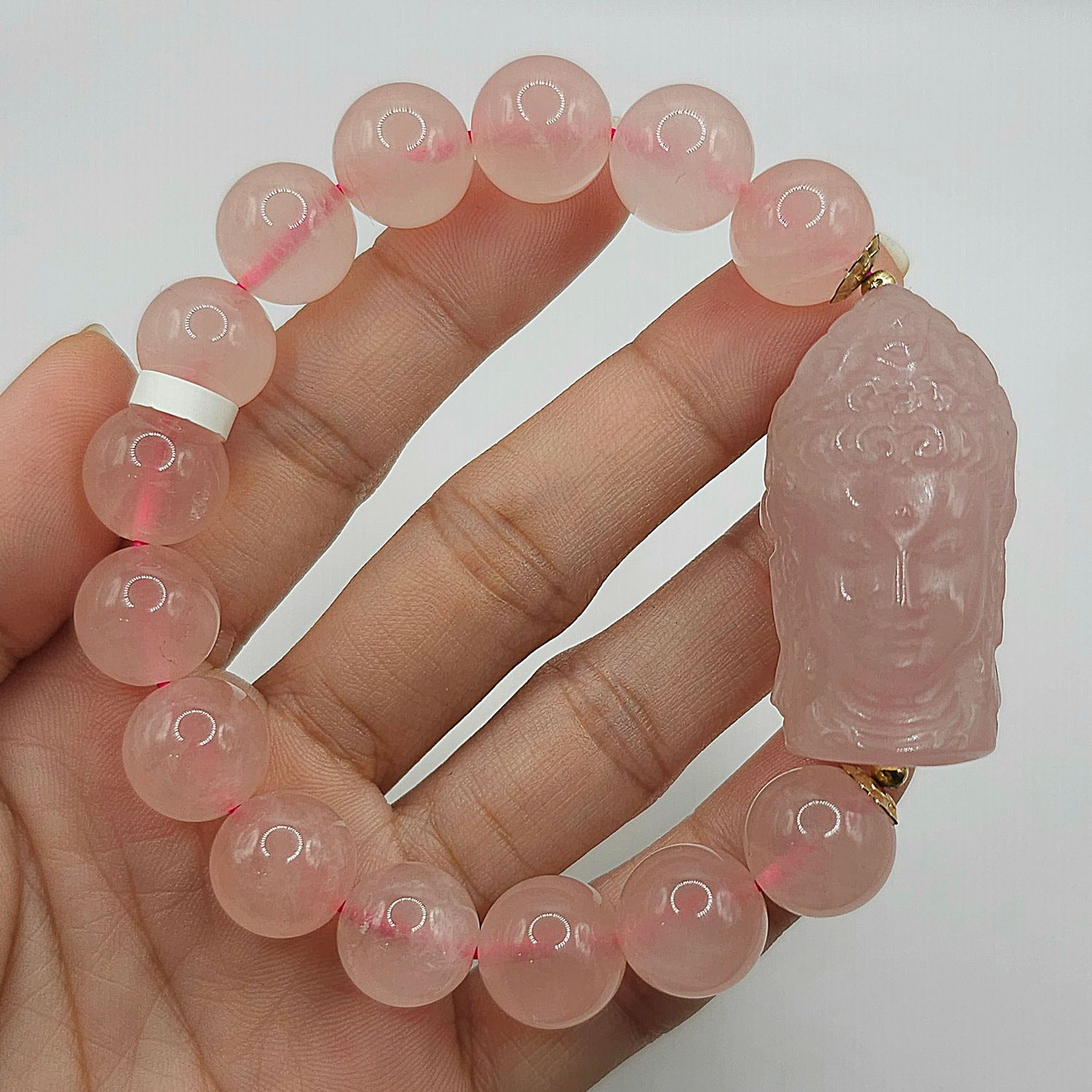 Natural Rose Quartz with Buddha