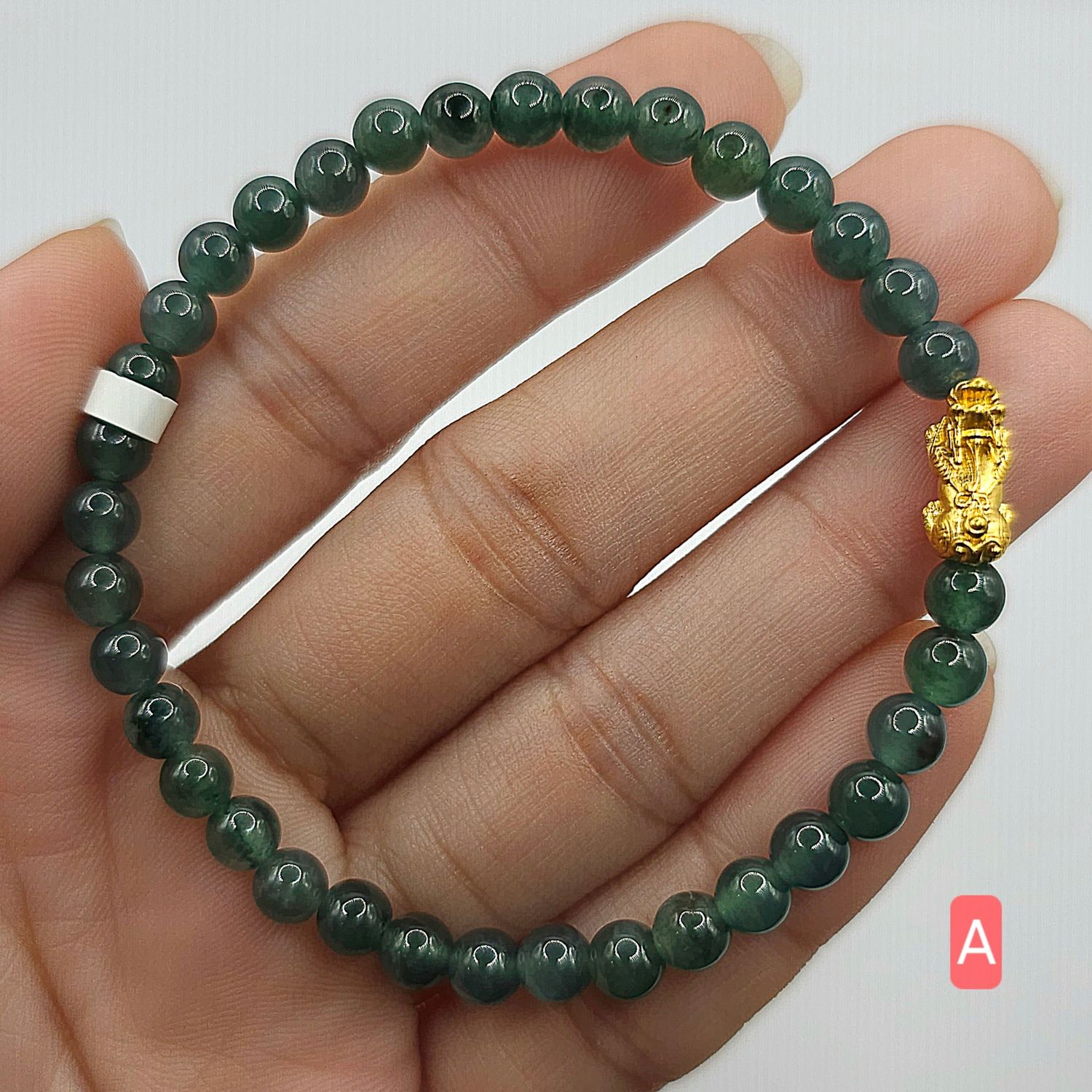 Natural Blue Water Jade with Pixiu 18k