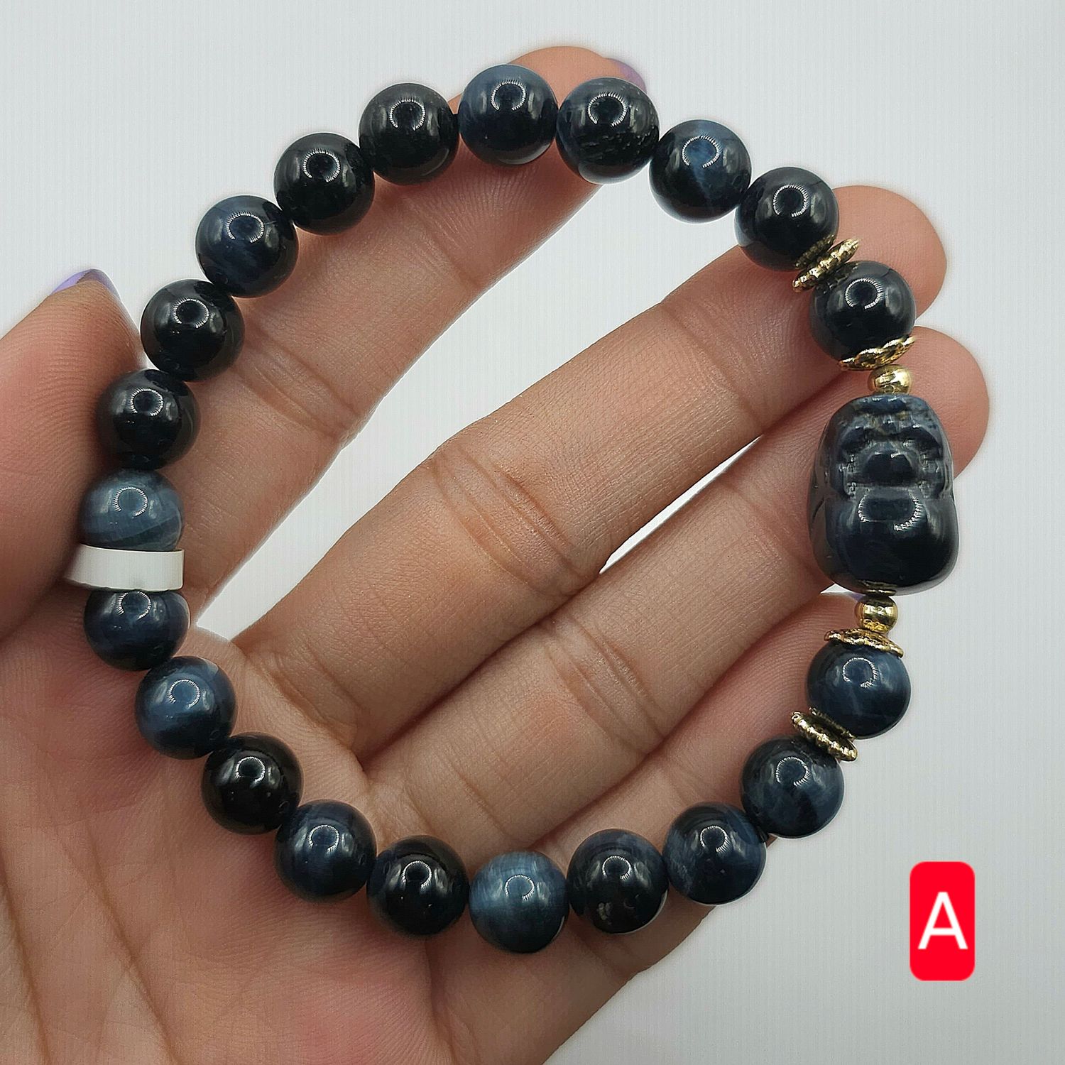 Natural Blue Tiger Eye with Pixiu