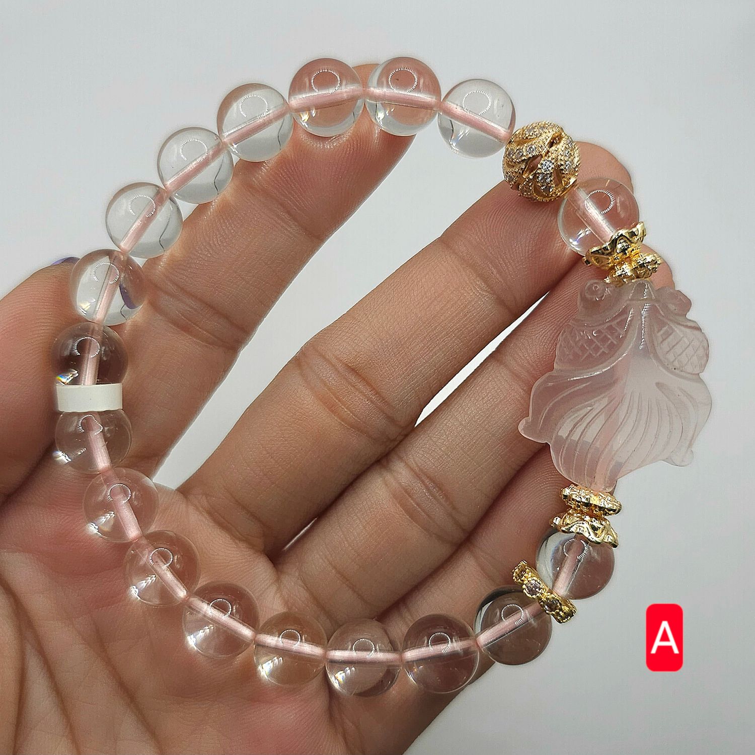 Natural Rose Quartz with Fish