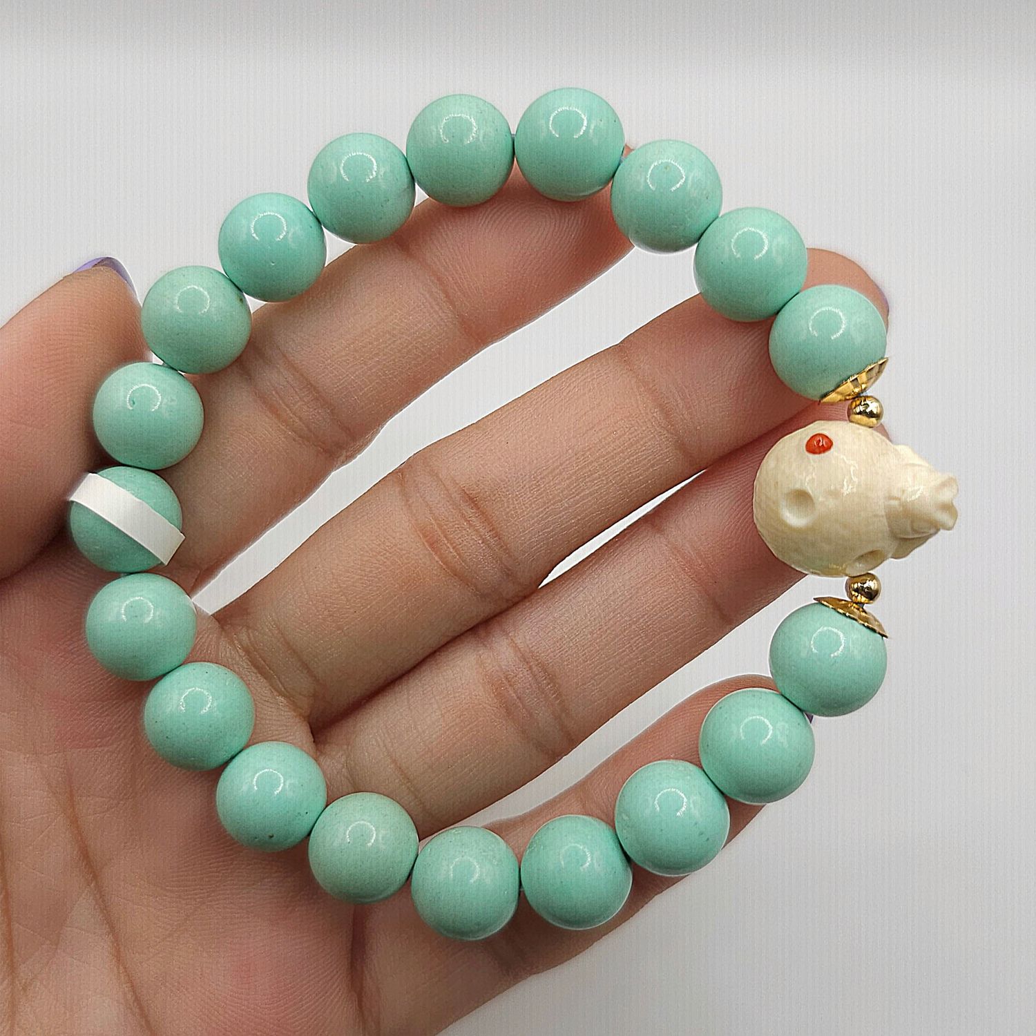 Natural Turquoise x Ivory Mammoth Earth Rabbit