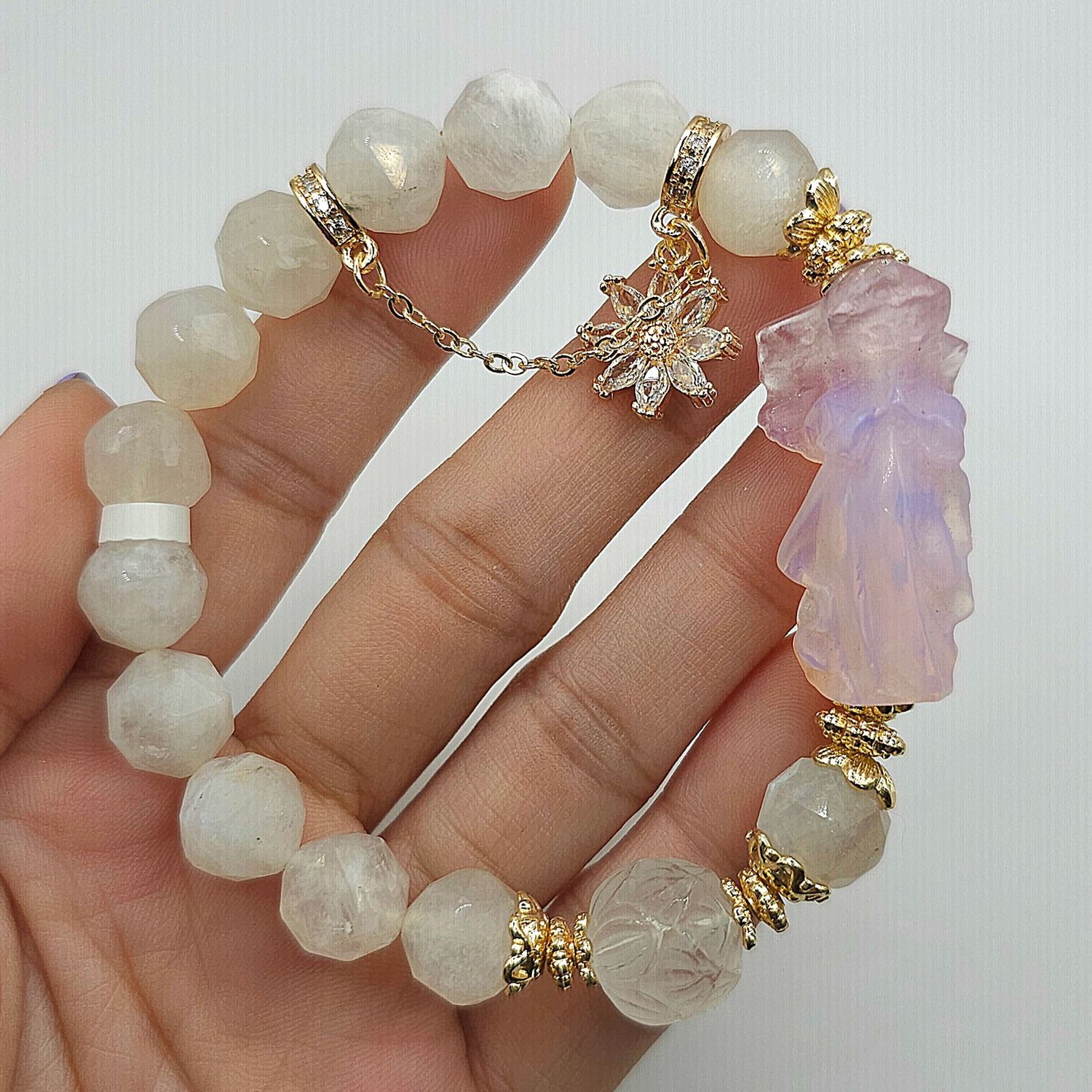 Natural Moonstone x Opal Angel