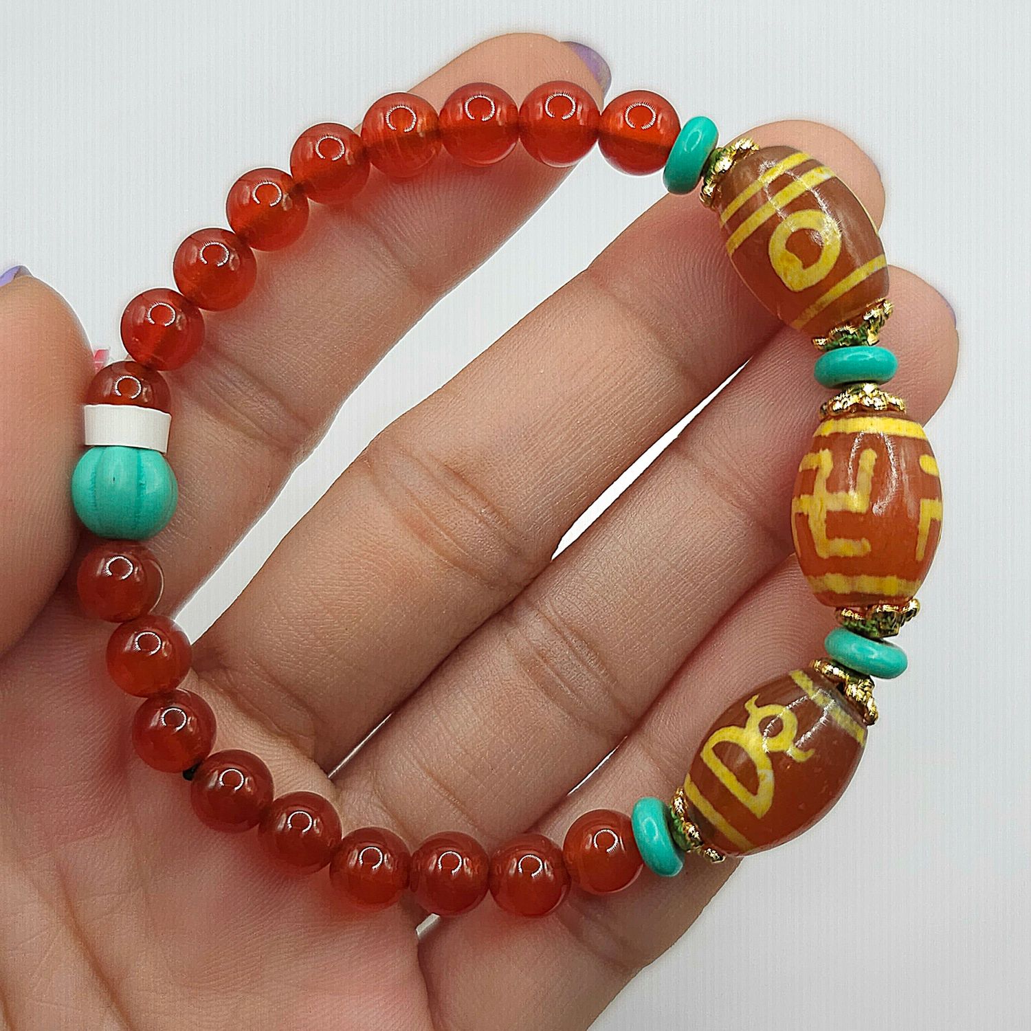 Natural Carnelian with DZI