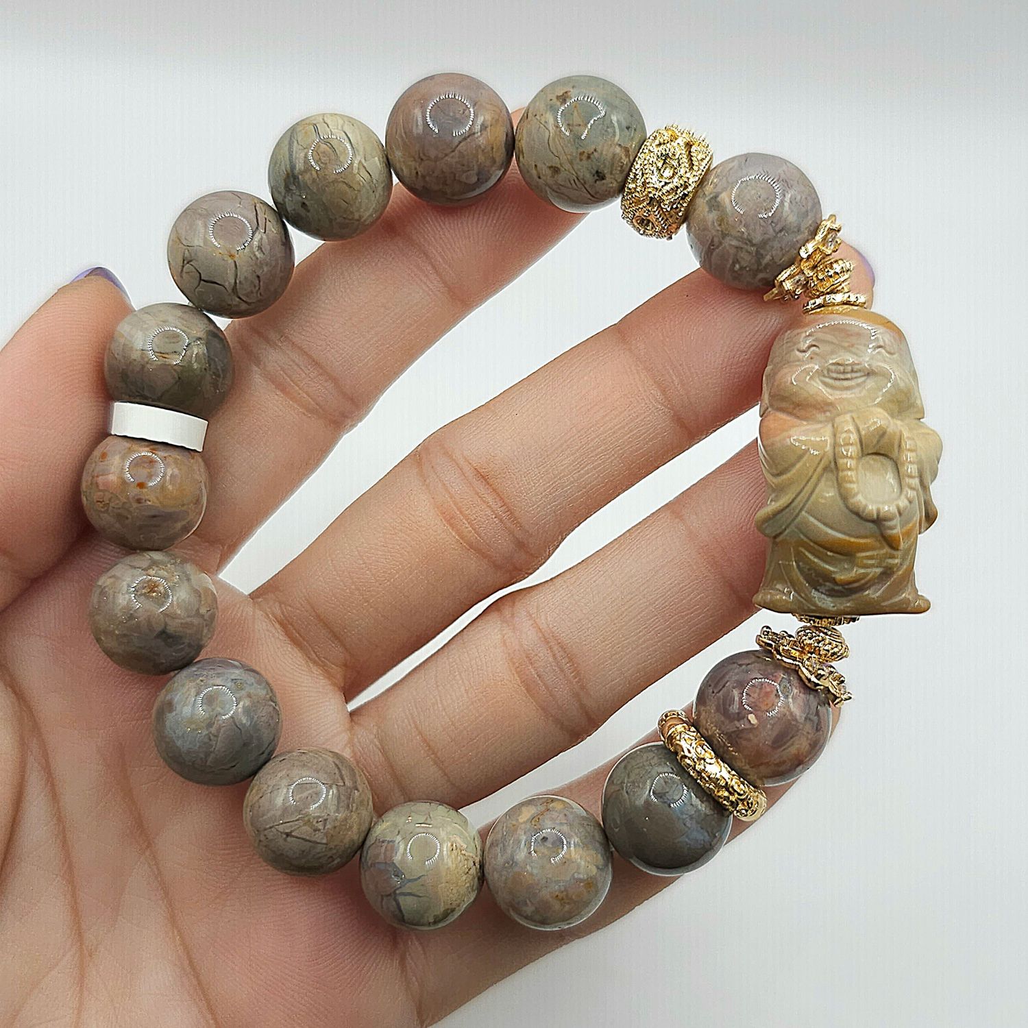 Natural Alashan Agate with Buddha