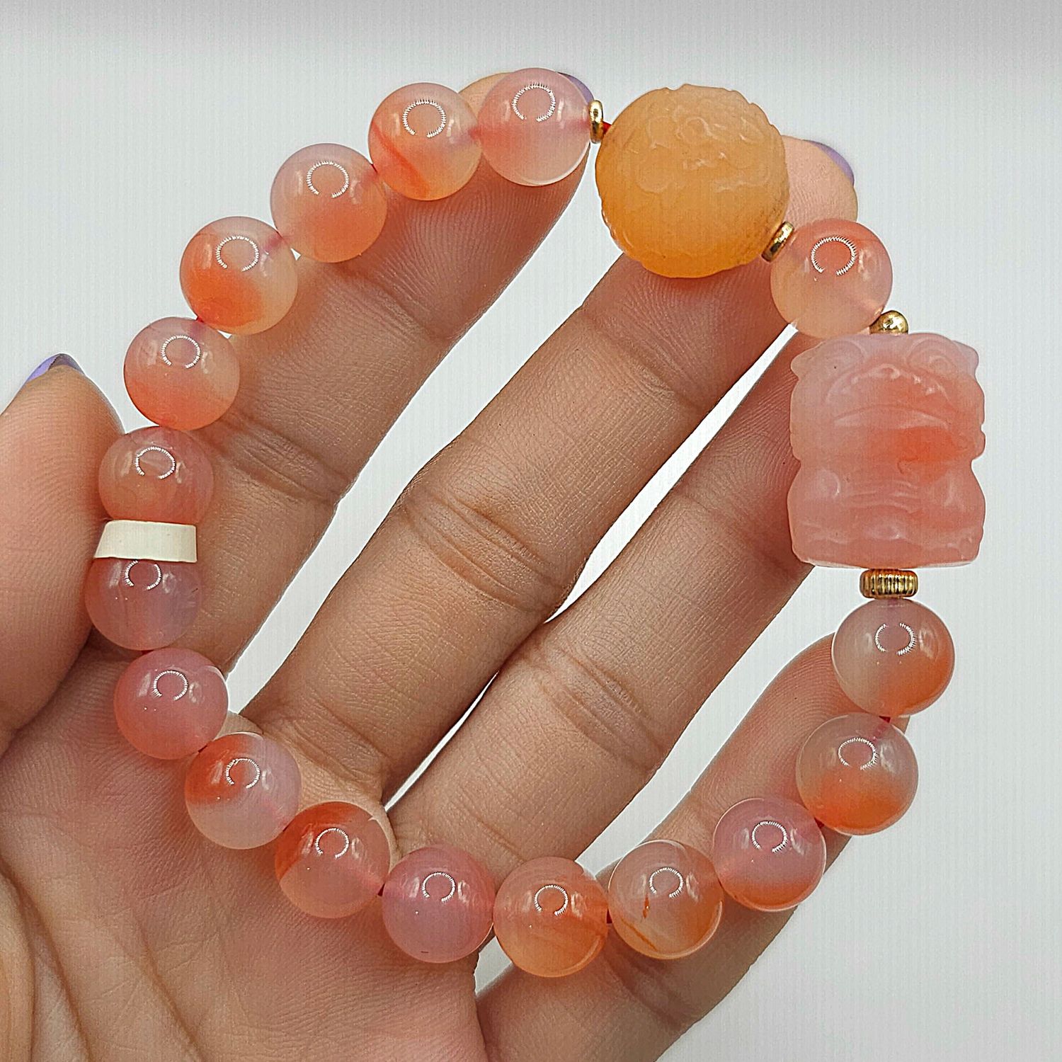 Natural Yan Yuan Agate with Dragon Pixiu &amp; Lucky Turn