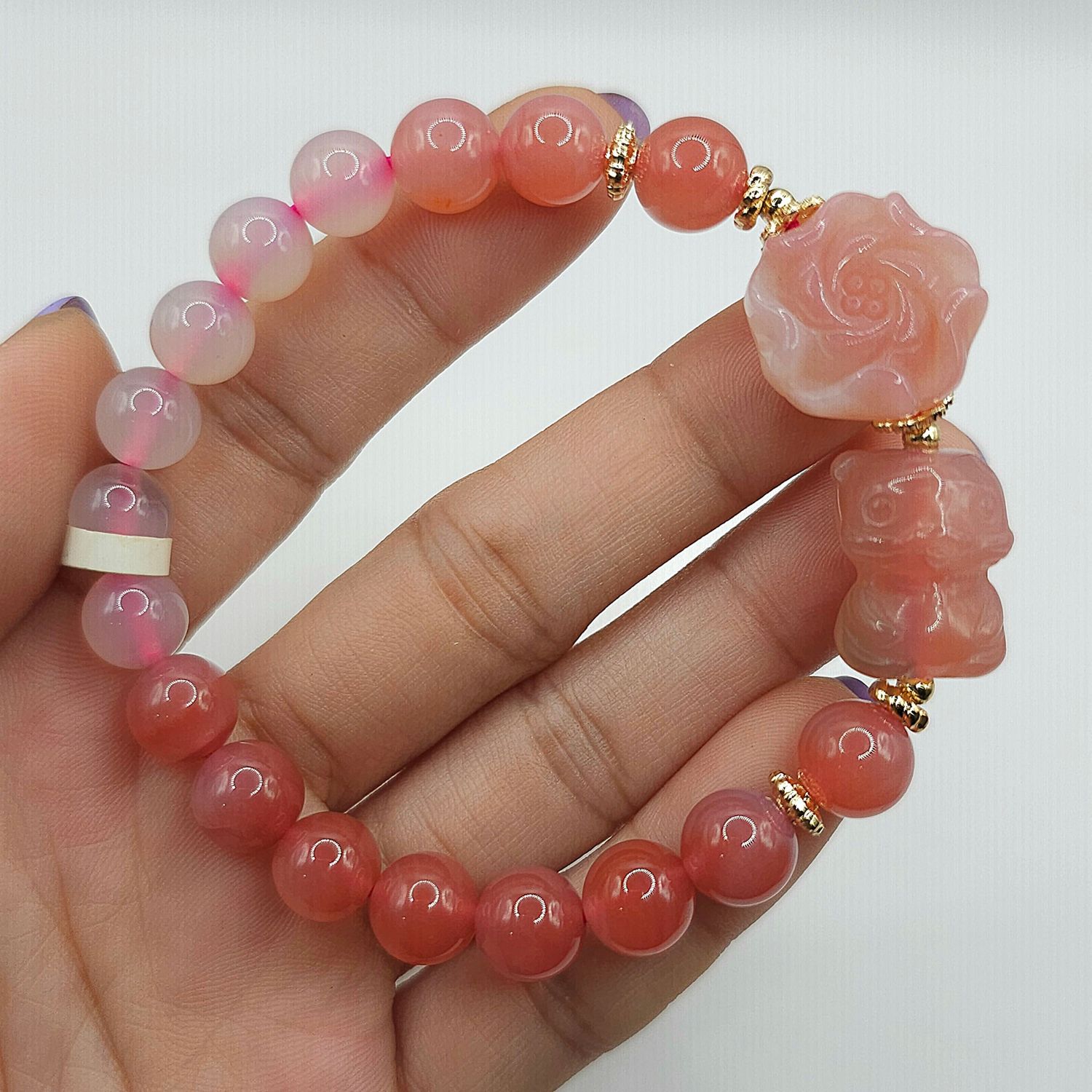 Natural Yan Yuan Agate with Tiger &amp; Flower
