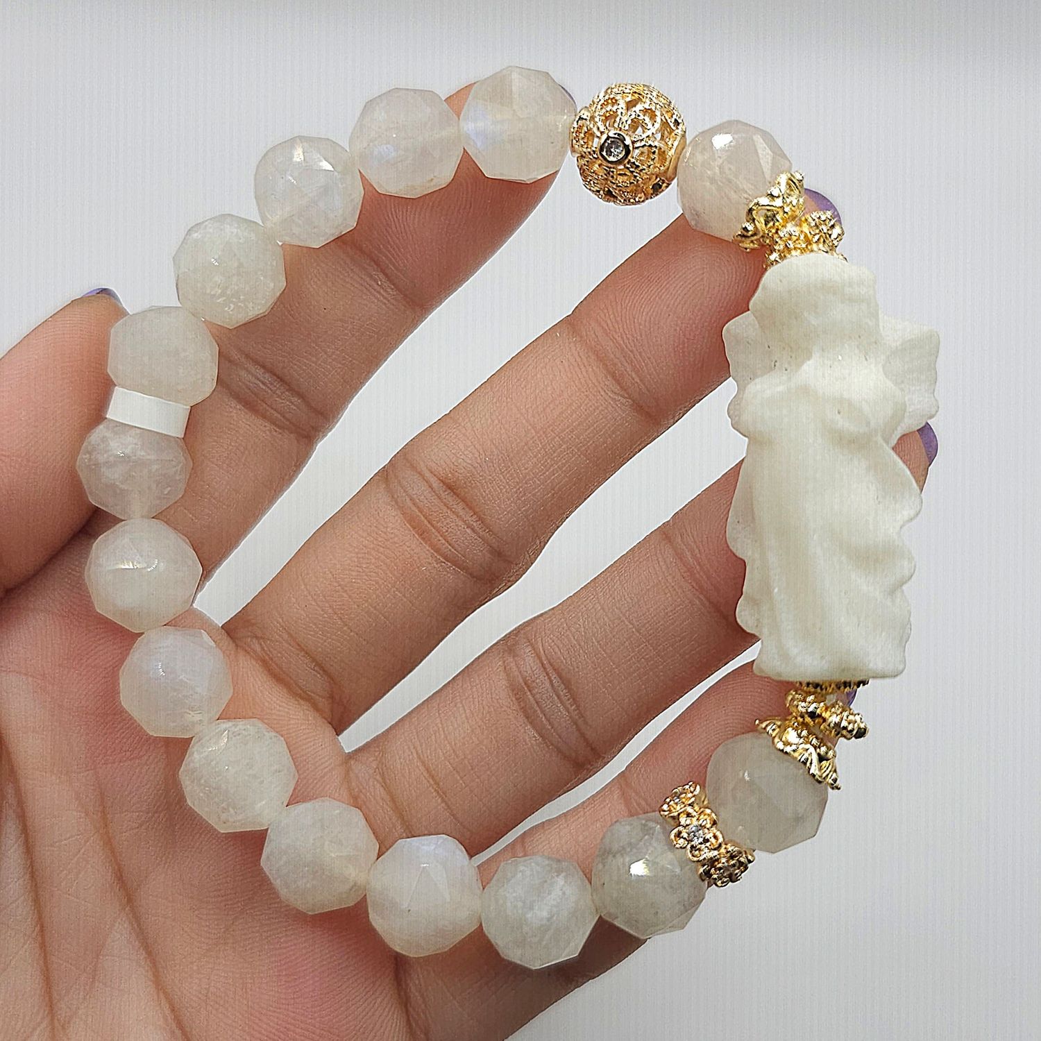Natural Moonstone with Angel