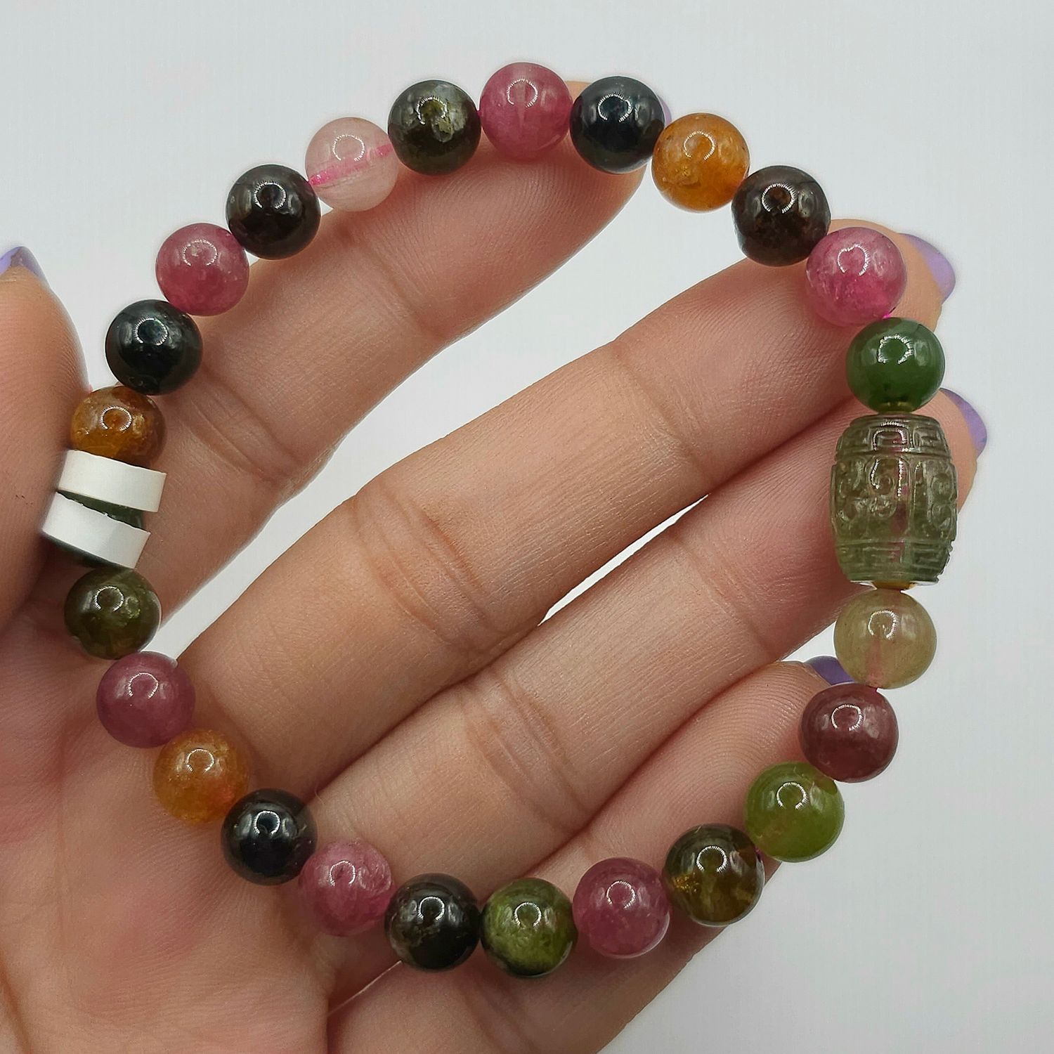 Natural Candy Tourmaline with Lucky Turn - 18k
