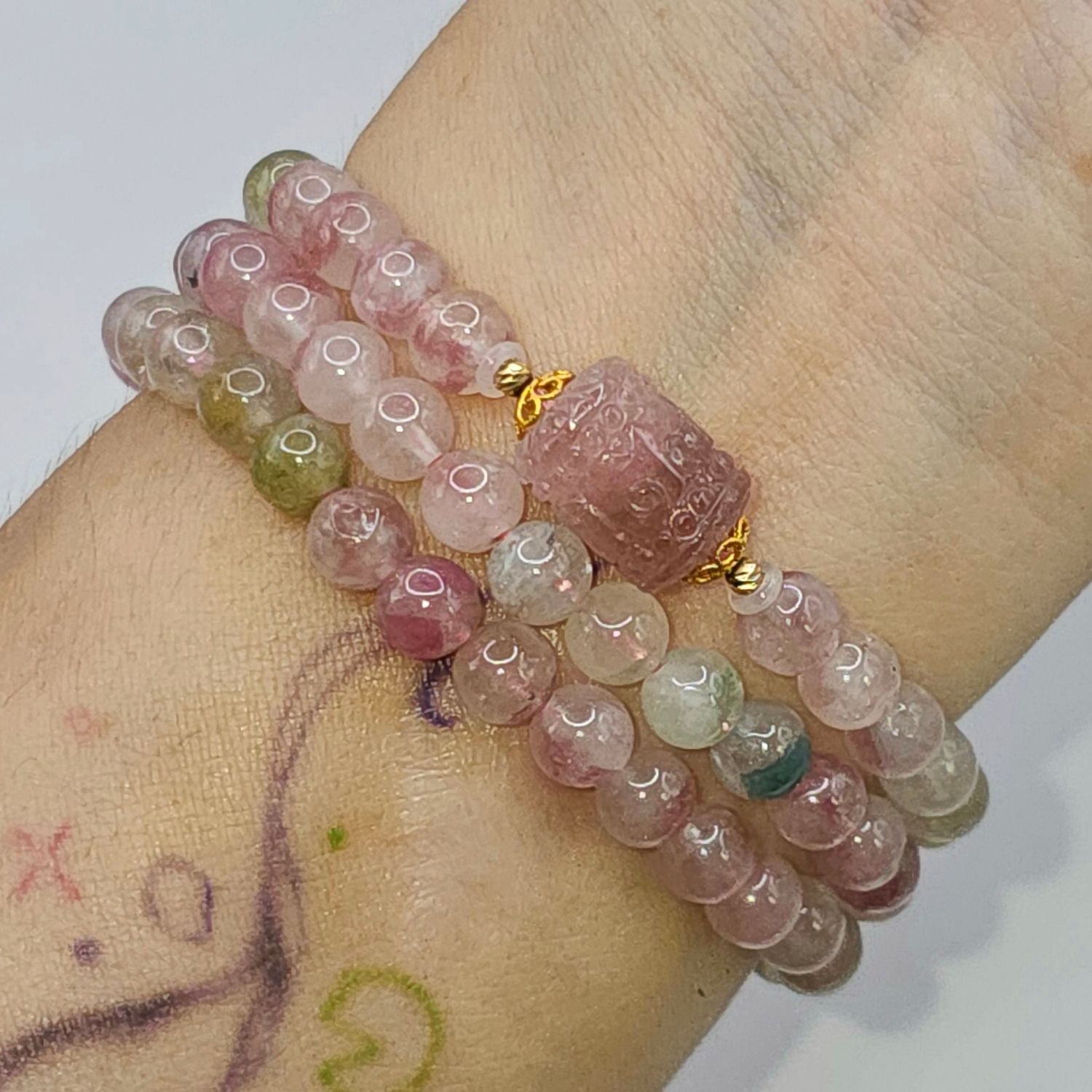 Natural 3 Lap Tourmaline with Lucky Turn - 18K