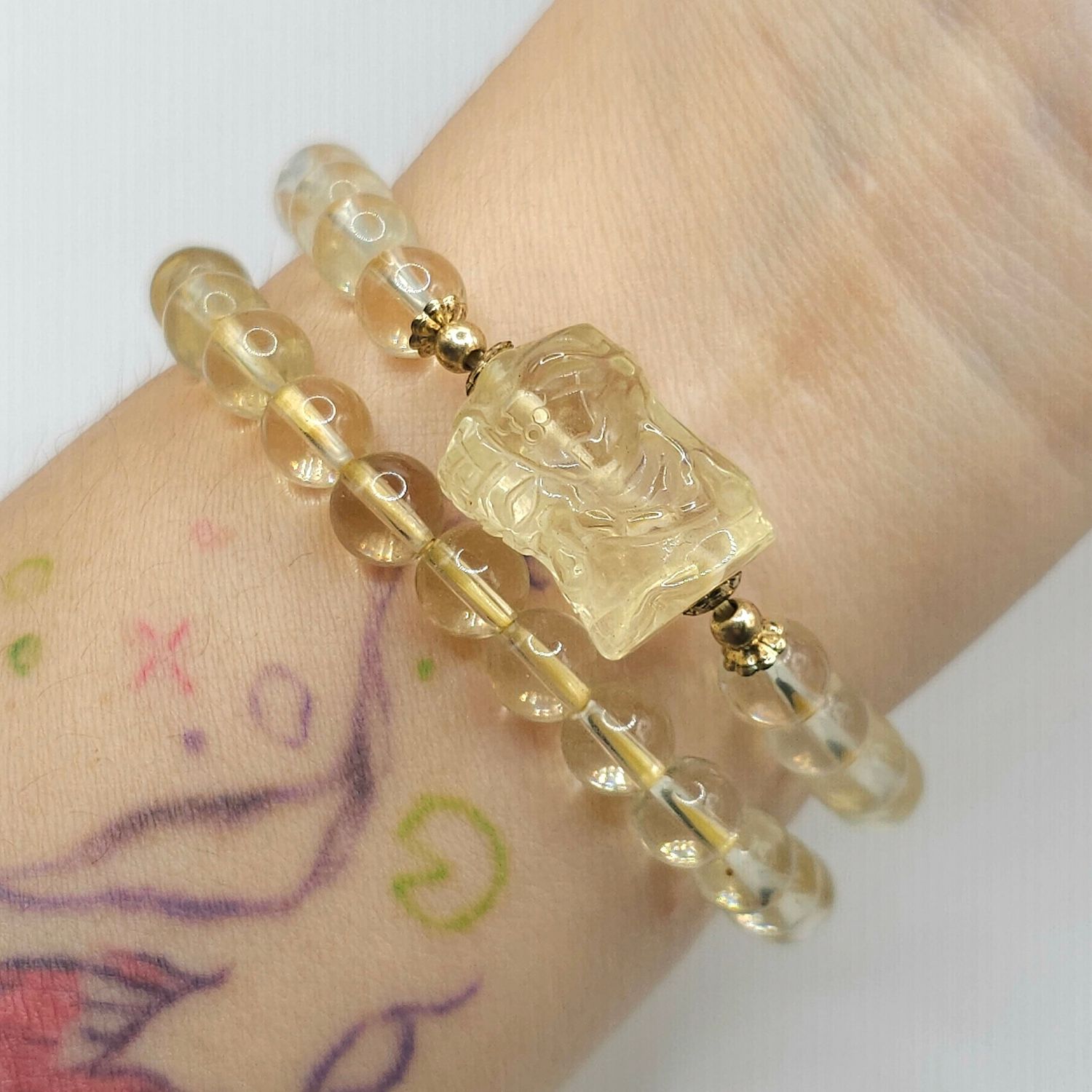Natural 2 Lap Citrine with Zakiram God of Wealth