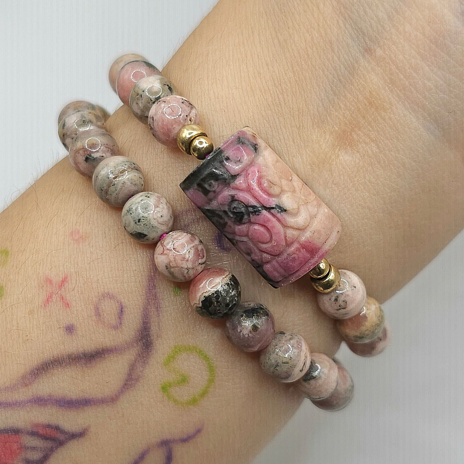 Natural 2 Lap Rhodochrosite witg Lucky Turn