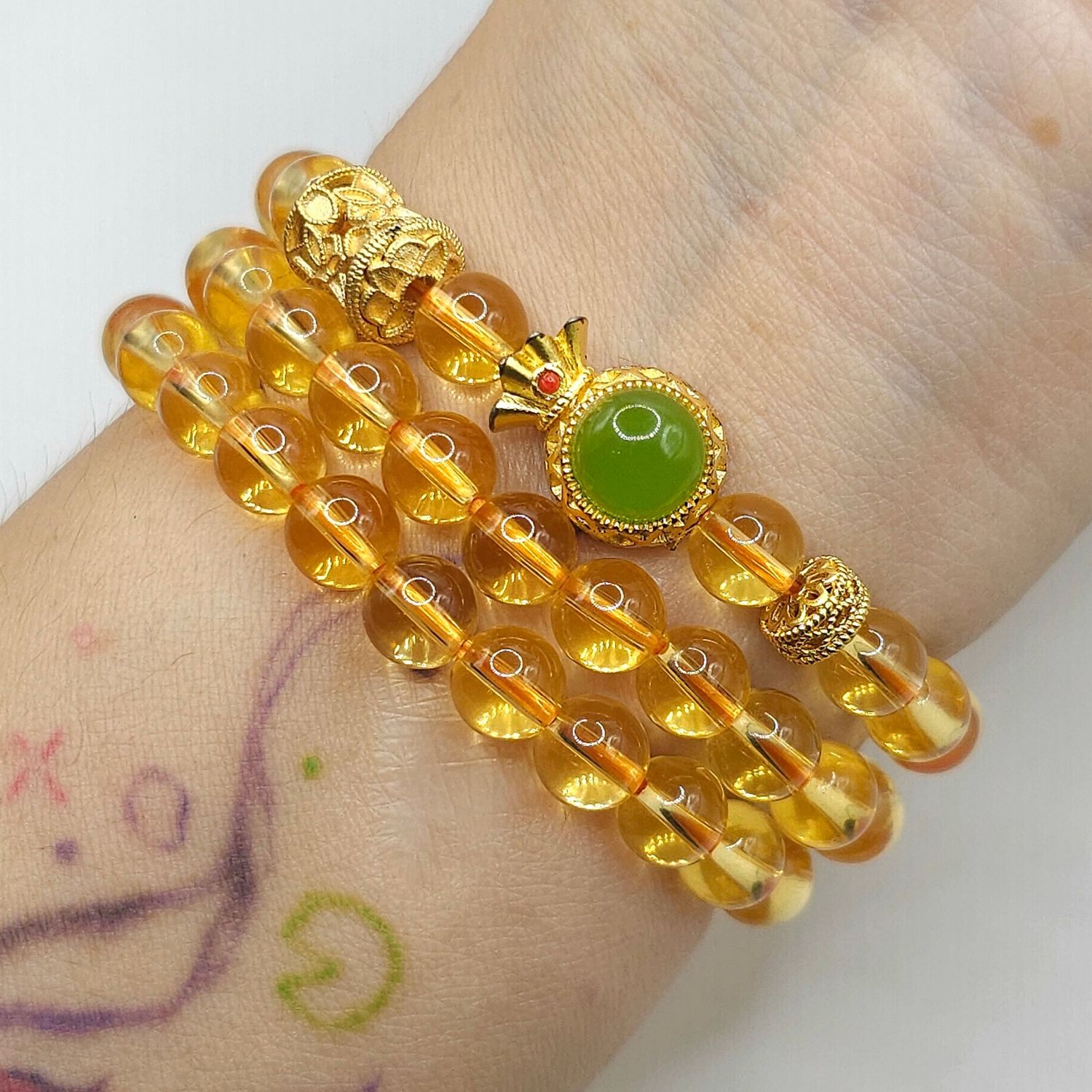 Natural 3 Lap Citrine with Money Bag