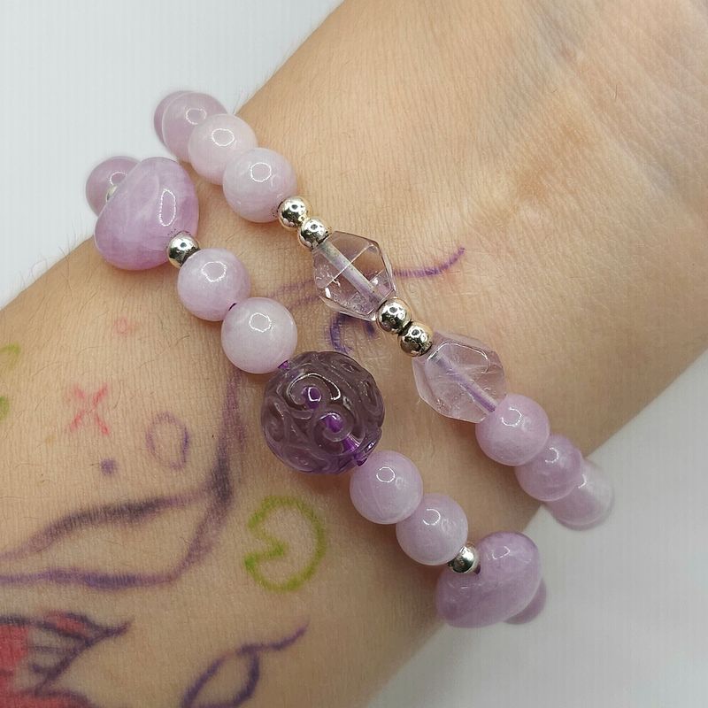 Natural Purple Kunzite with Heart &amp; Lucky Turn
