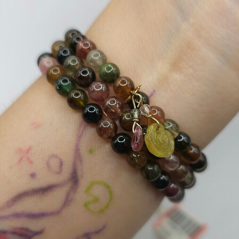 Natural 3 Lap Candy Tourmaline with Charm