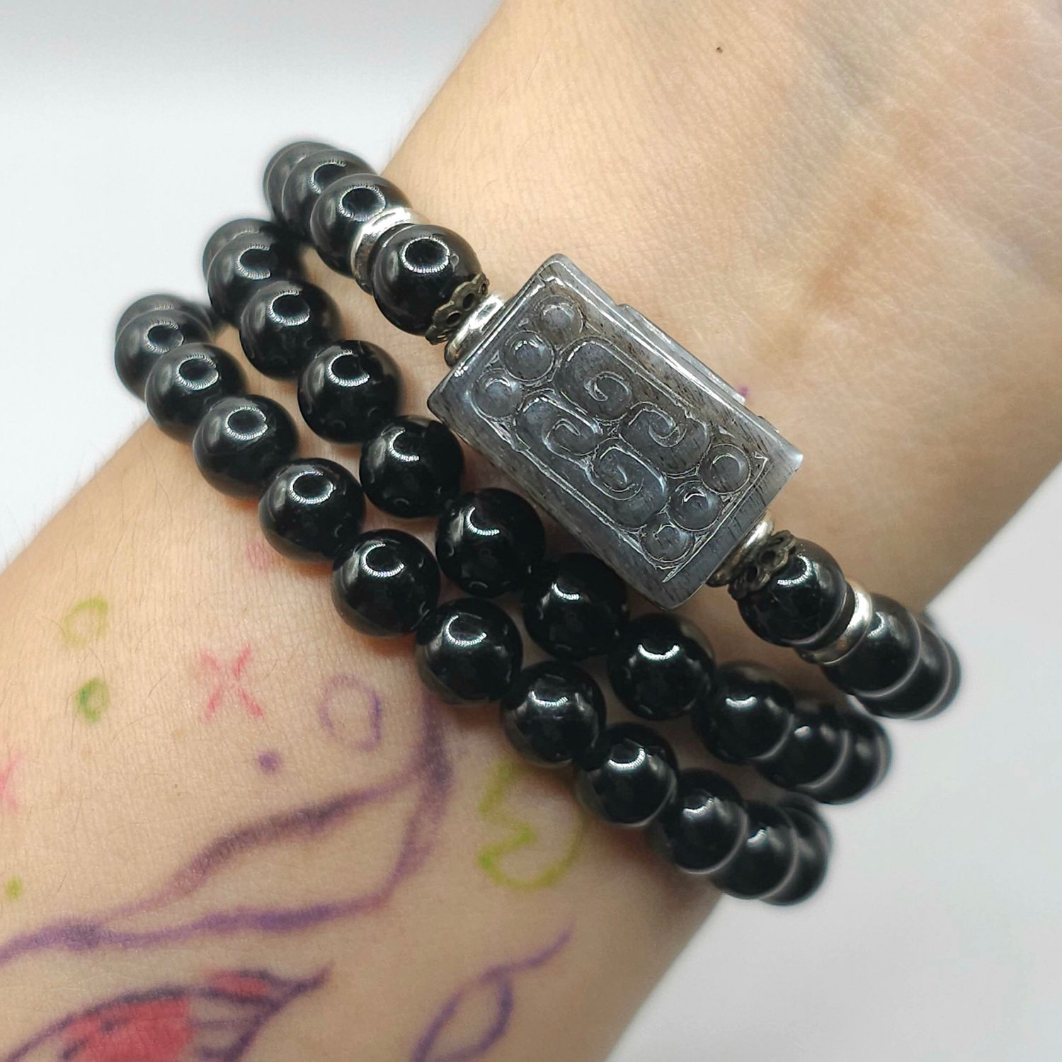 Natural 3 Lap Black Tourmaline with Lucky Turn