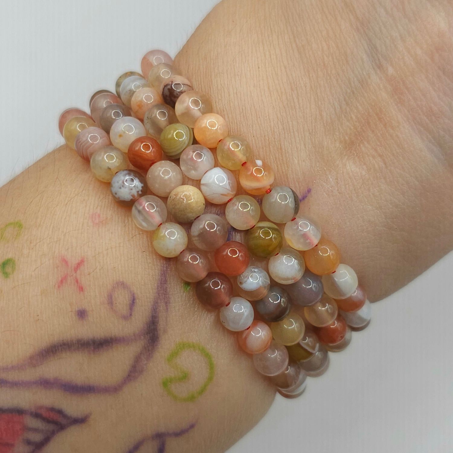 Natural 3 Lap Colorful Agate