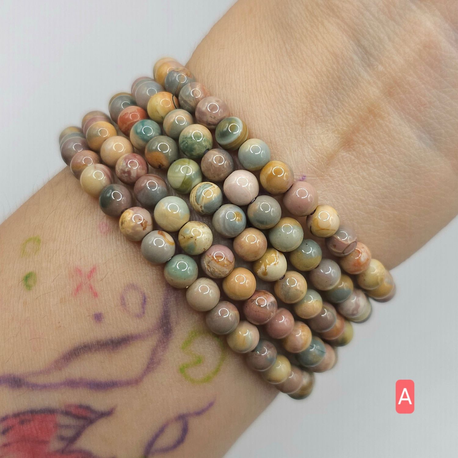 Natural 4 Lap Phantom Alashan Agate