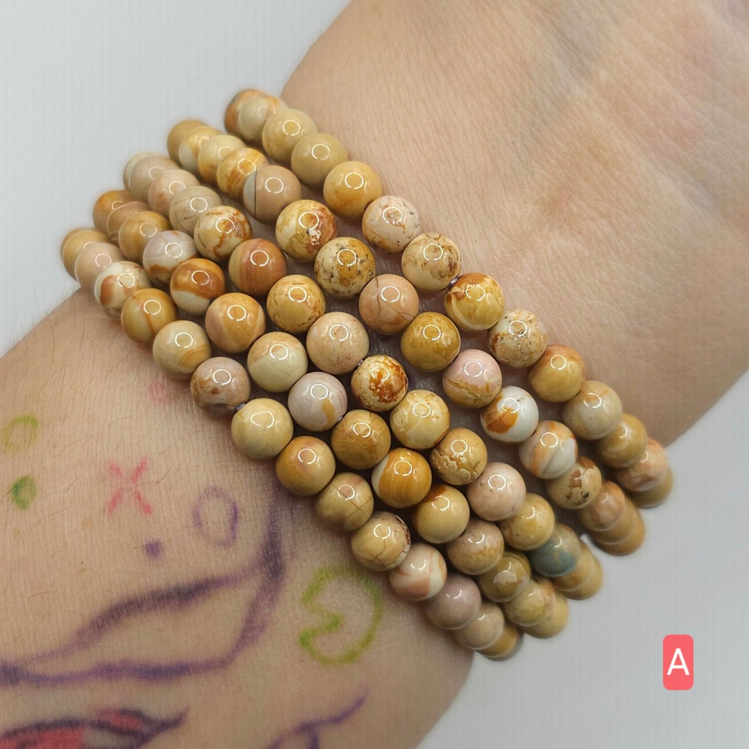 Natural 4 Lap Caramel Alashan Agate
