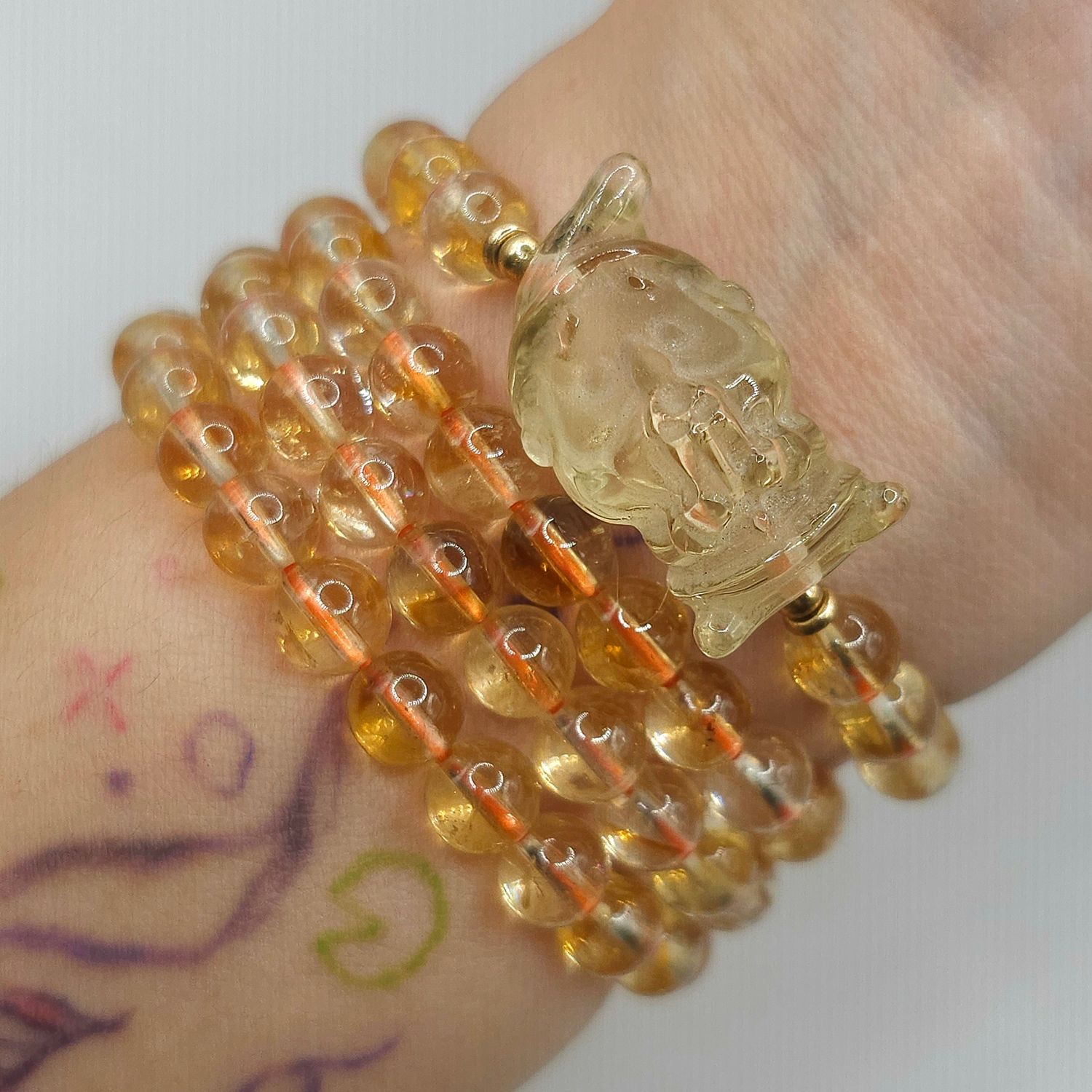 Natural 3 Lap Tower Citrine with Dwarf