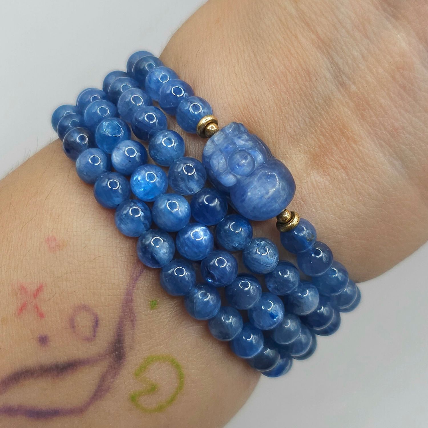 Natural 3 Lap Kyanite with Pixiu