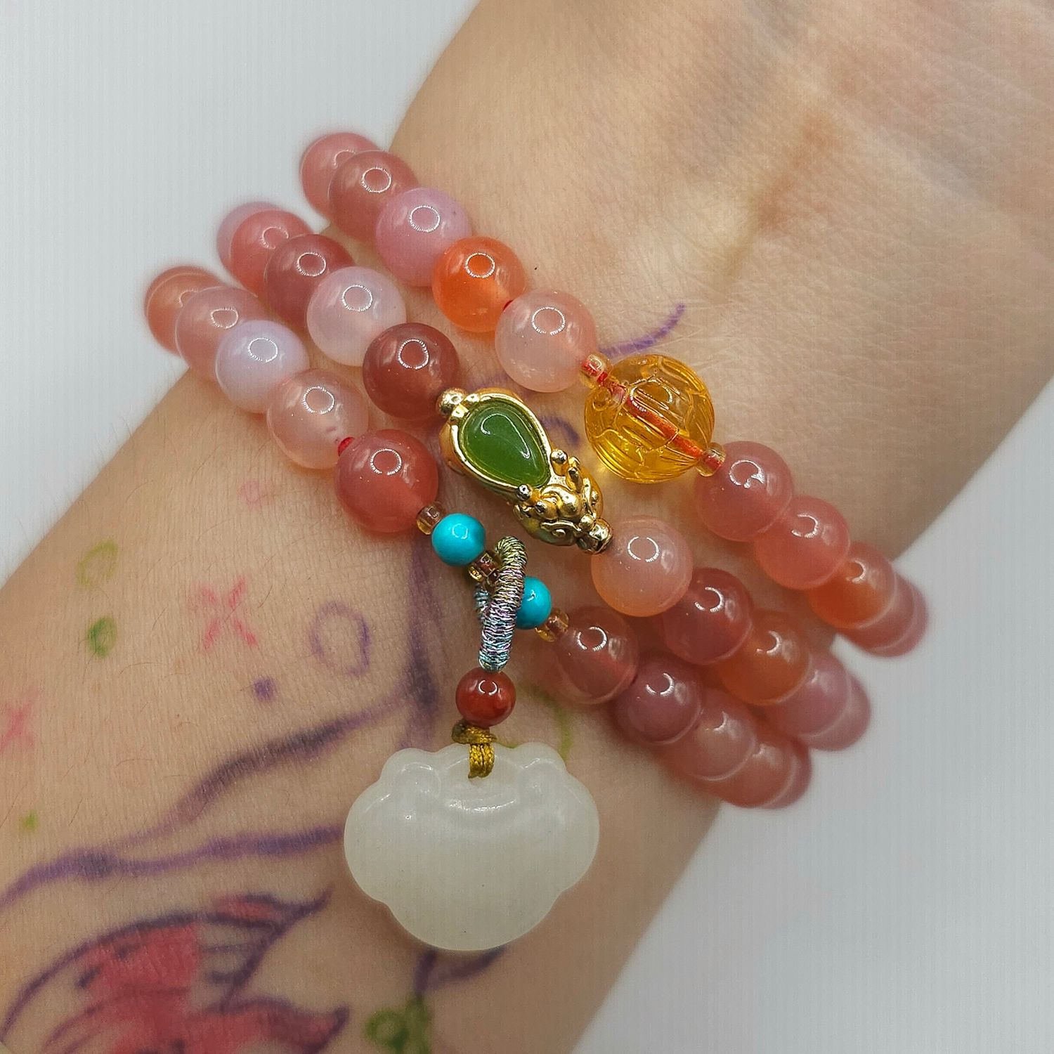 Natural 3 Lap Yan Yuan Agate