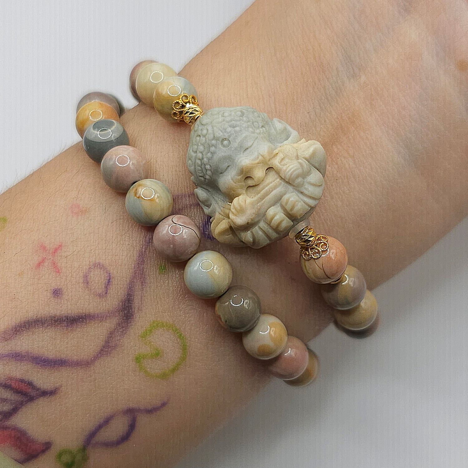 Natural 2 Lap Caramel Alashan Agate - 18K