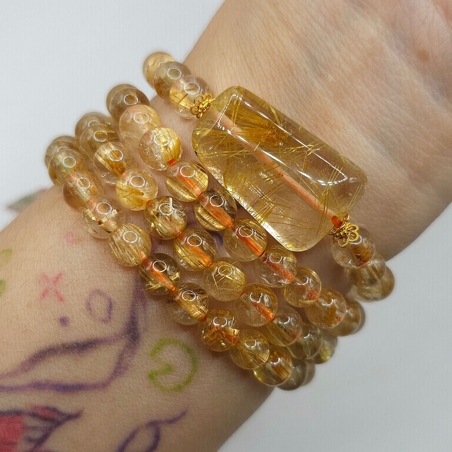 Natural 3 Lap Golden Ruti - 18K