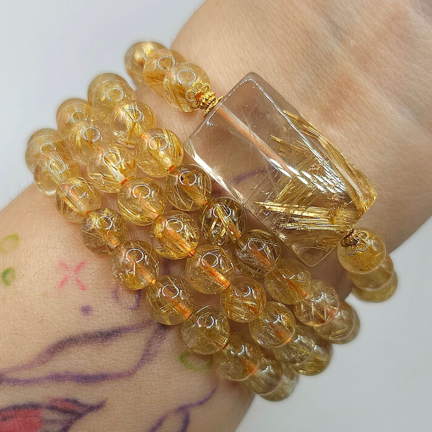 Natural 3 Lap Golden Ruti - 18K