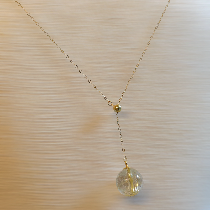 Natural Golden Ruti Necklace - 18k