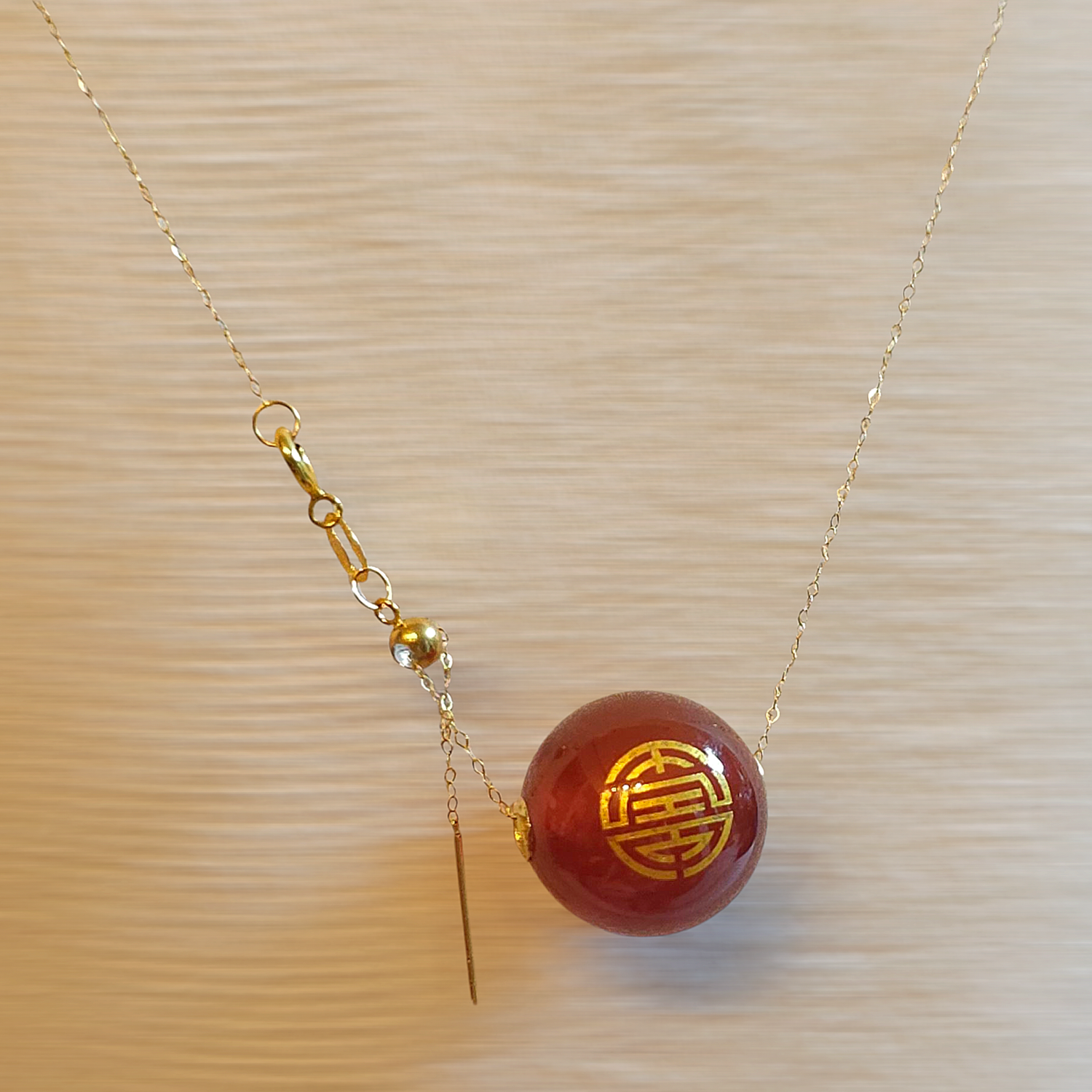 Natural Carnelian Necklace - 18K
