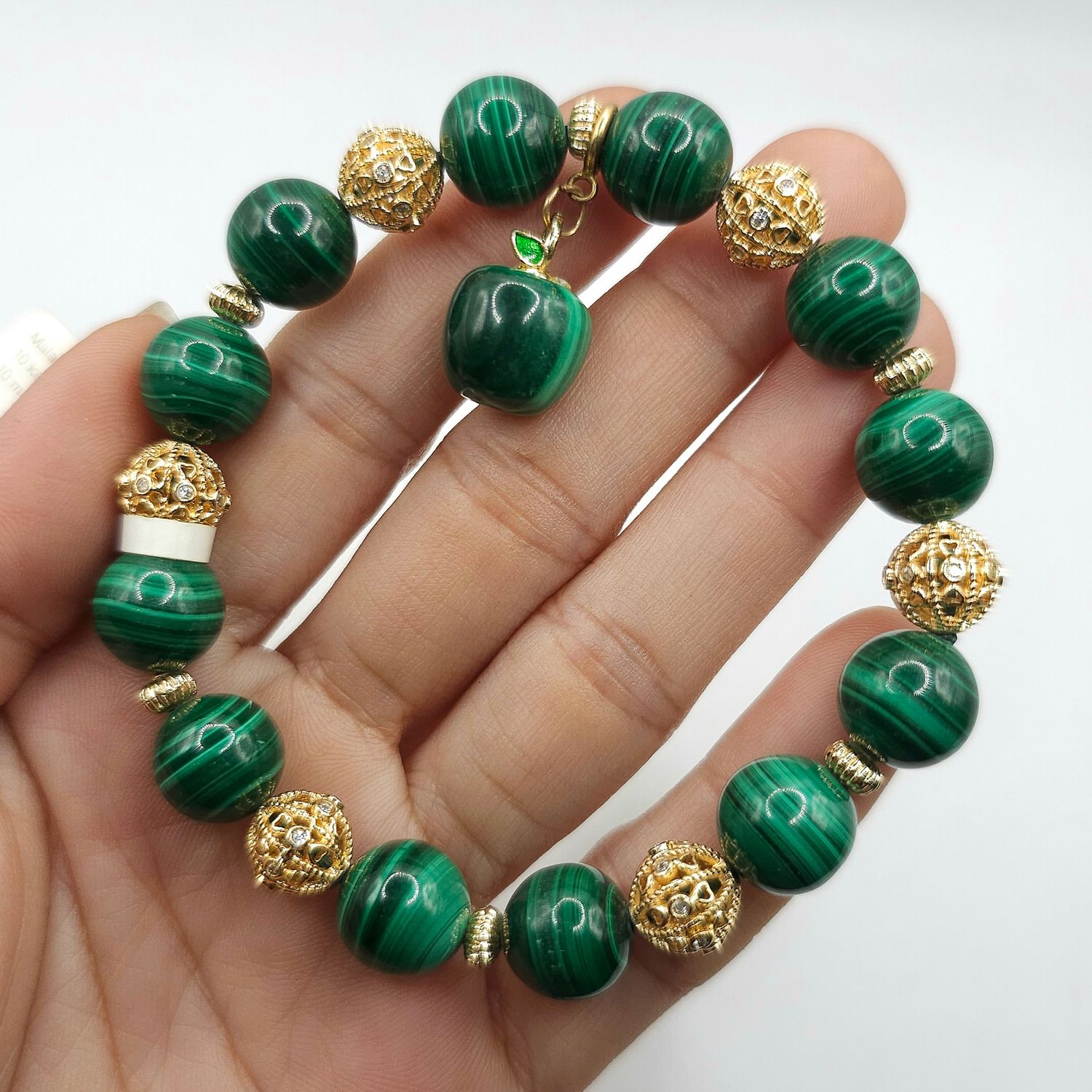 Natural Malachite with Apple