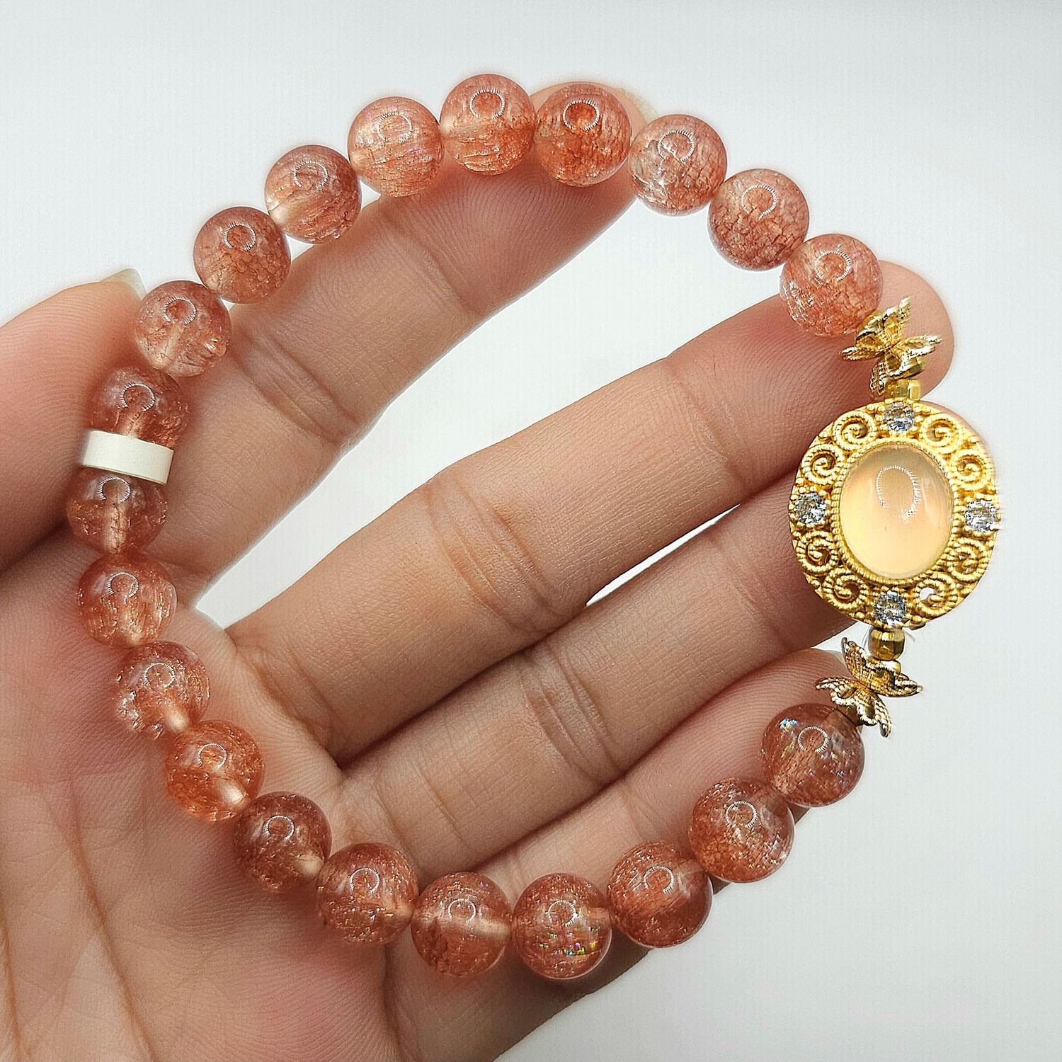 Natural Pink Crackle Quartz