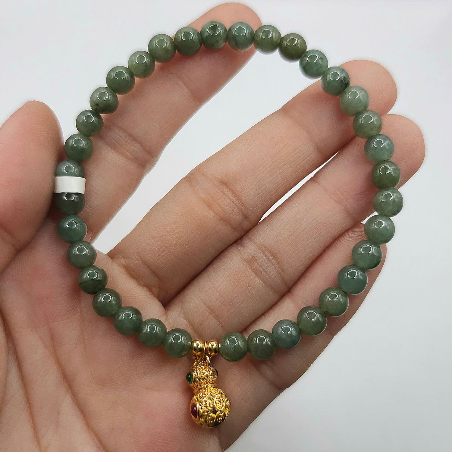 Natural Hetian Jade with Wu Lu - 18K