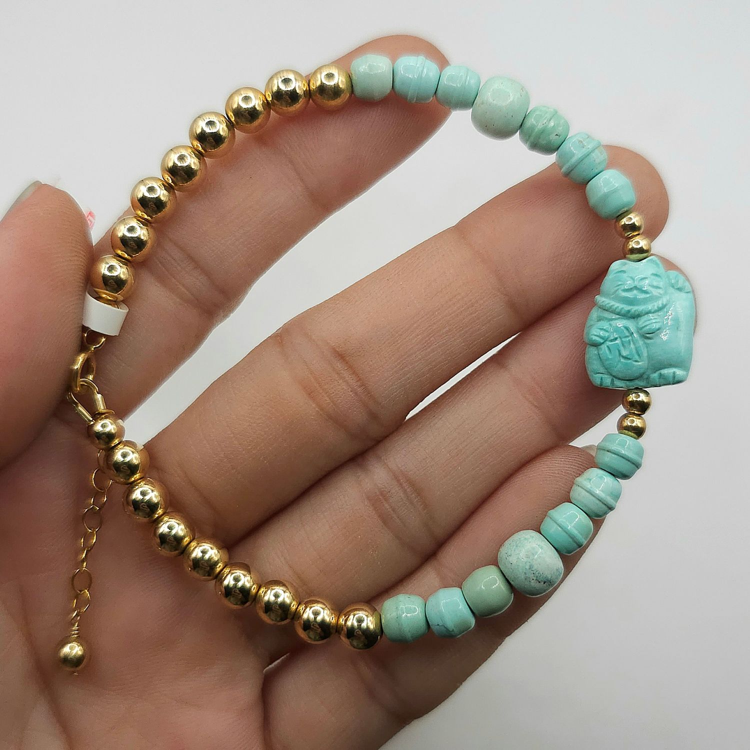 Natural Turquoise with Lucky Cat