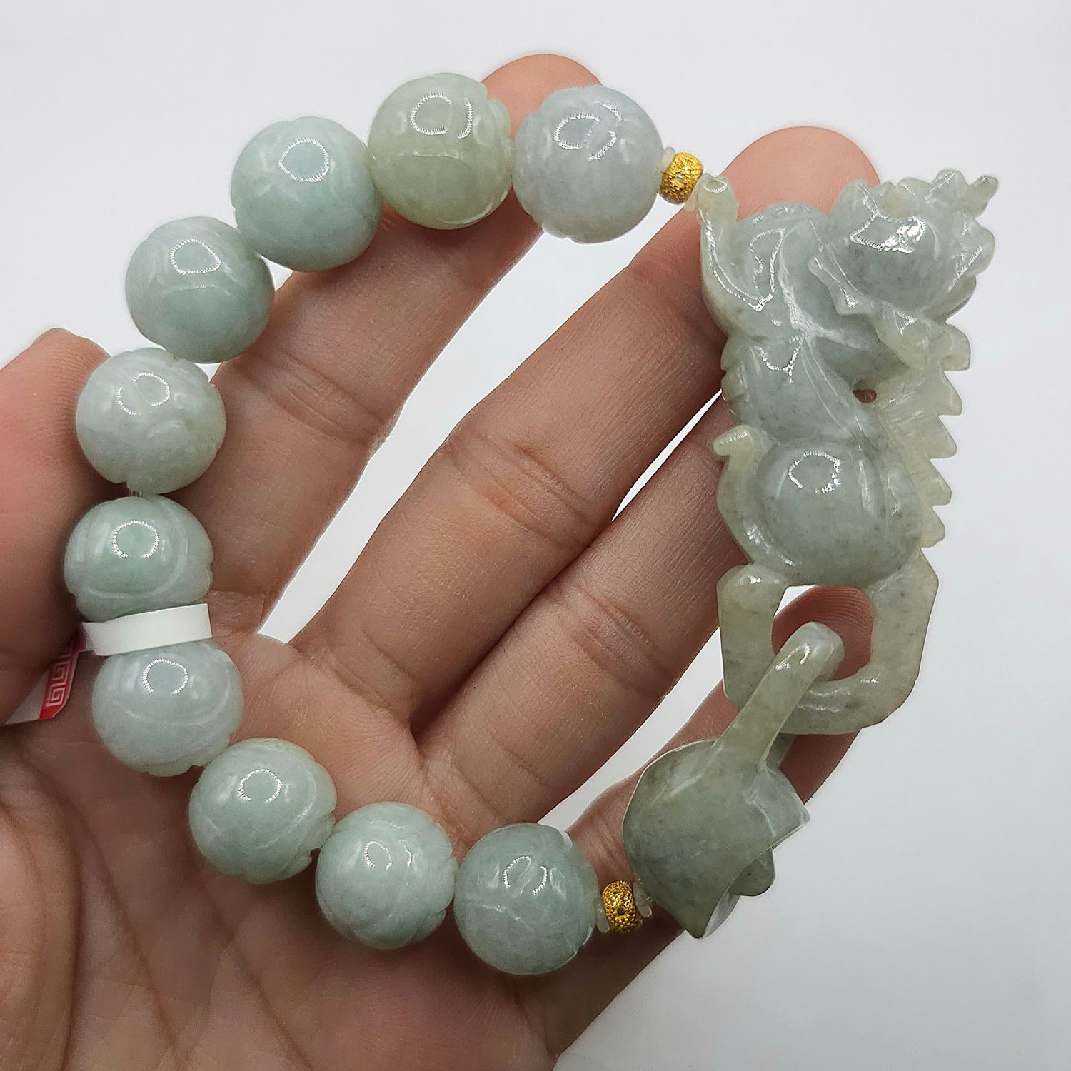 Natural Burma Jade with Pixiu - 18K