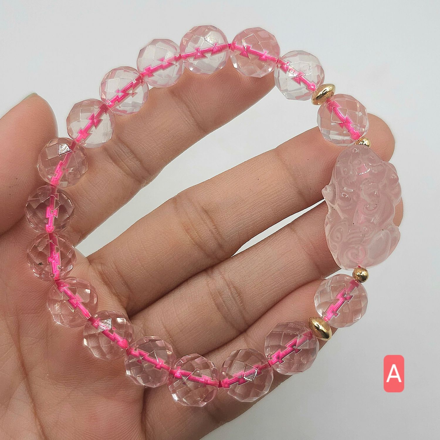 Natural Rose Quartz with Pixiu