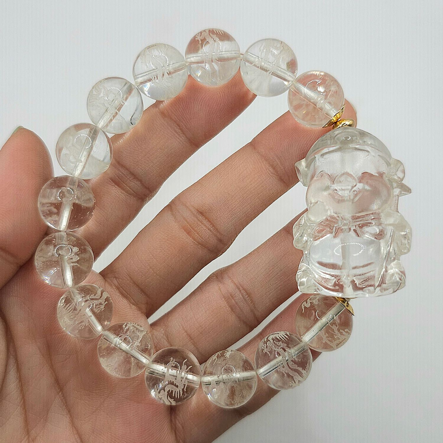 Natural Dragon Clear Quartz with Journey to The West