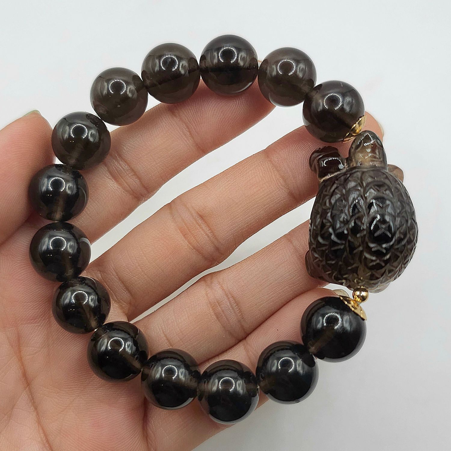 Natural Moldavite x Smoky Quartz Tortoise